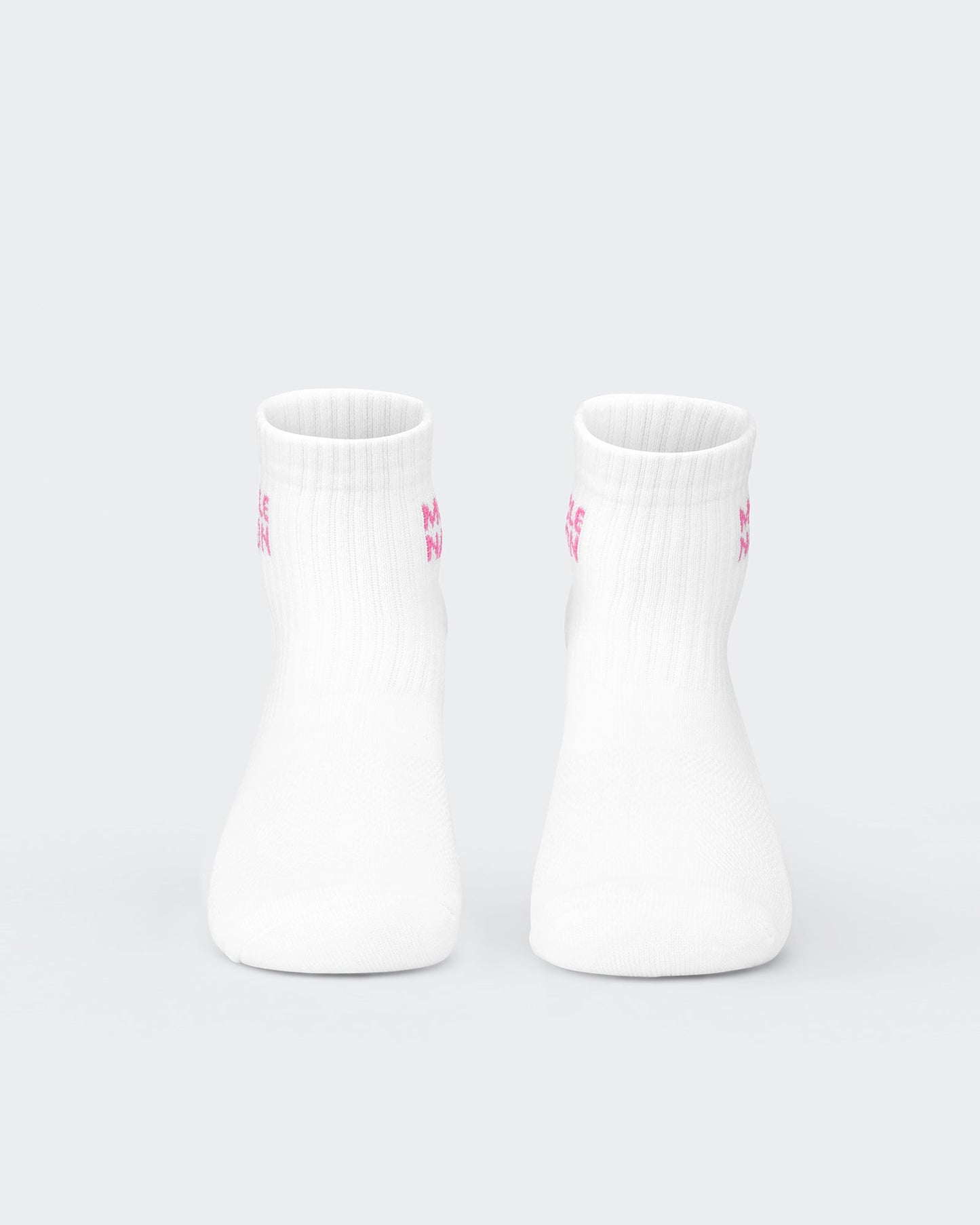 Womens 1/4 Crew Sock (2x Pack) - Clover/ Hollywood pink-Socks-White/ Clover, White/ Hollywood Pink-MNAPPRL32715WHTCLVHPK-ONE-MNAPPRL32715-2-Muscle Nation
