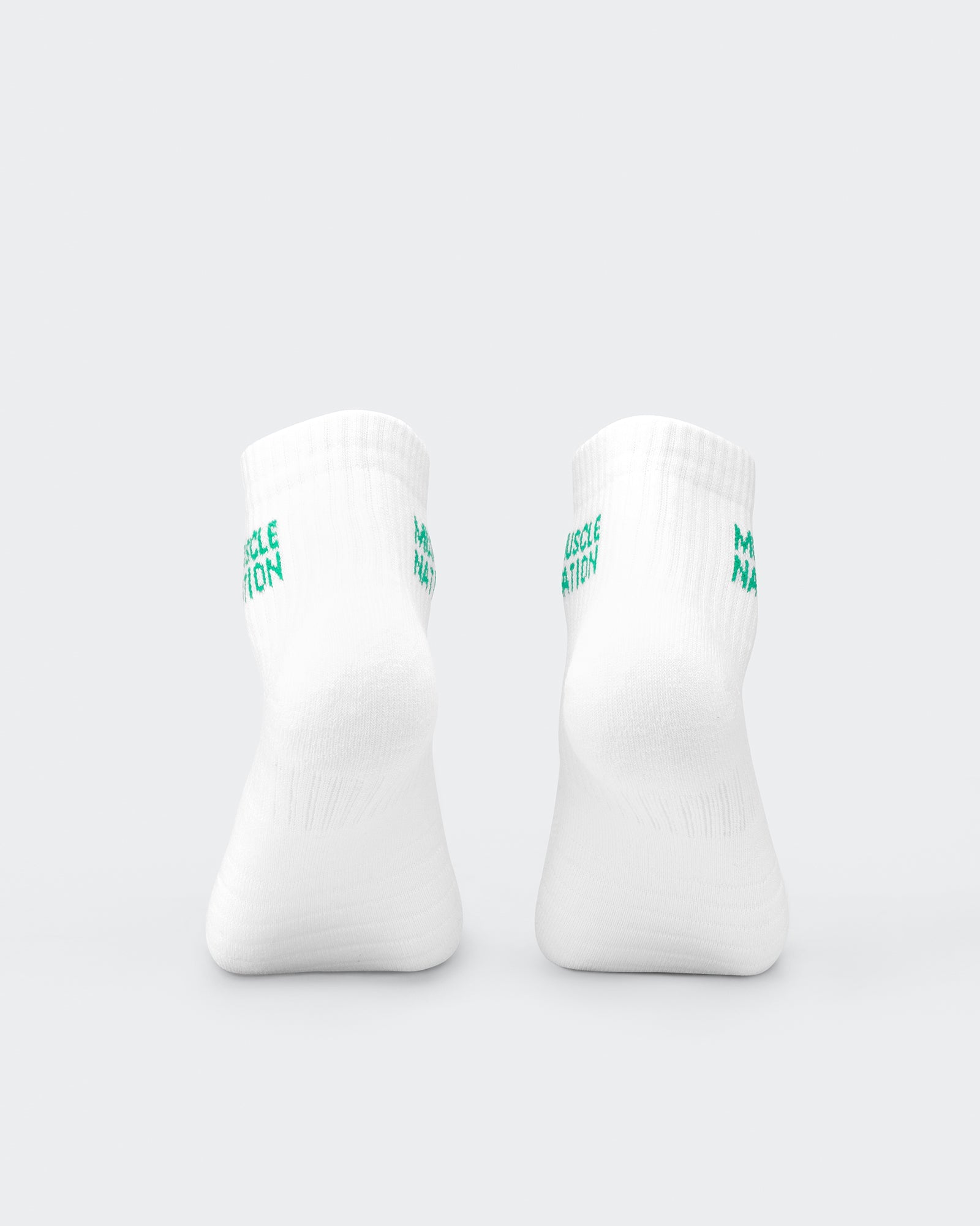 Womens 1/4 Crew Sock (2x Pack) - Clover/ Hollywood pink-Socks-White/ Clover, White/ Hollywood Pink-MNAPPRL32715WHTCLVHPK-ONE-MNAPPRL32715-5-Muscle Nation