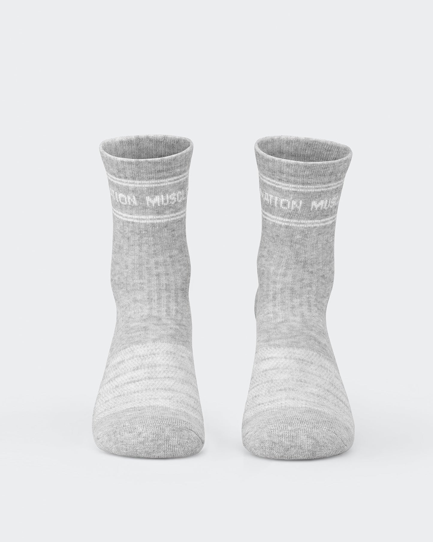 Womens Stripe Crew Sock (2x Pack) - Black/ Grey Marl-Socks-Black/ White, Grey Marl/ White-ACC1124168BKWTGMWT-ONE-MNAPPRL32723-2-Muscle Nation