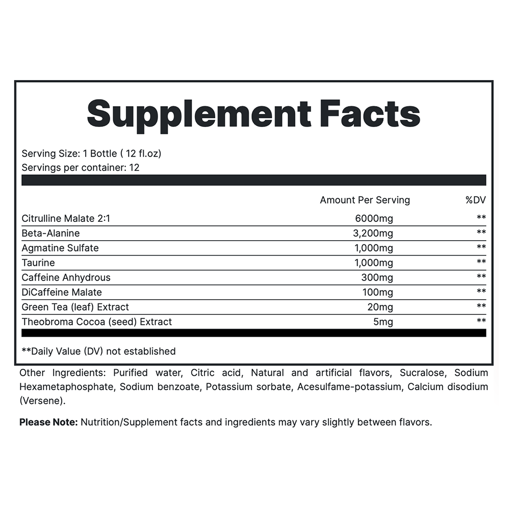 RTD - Blue Raspberry Supp Fact