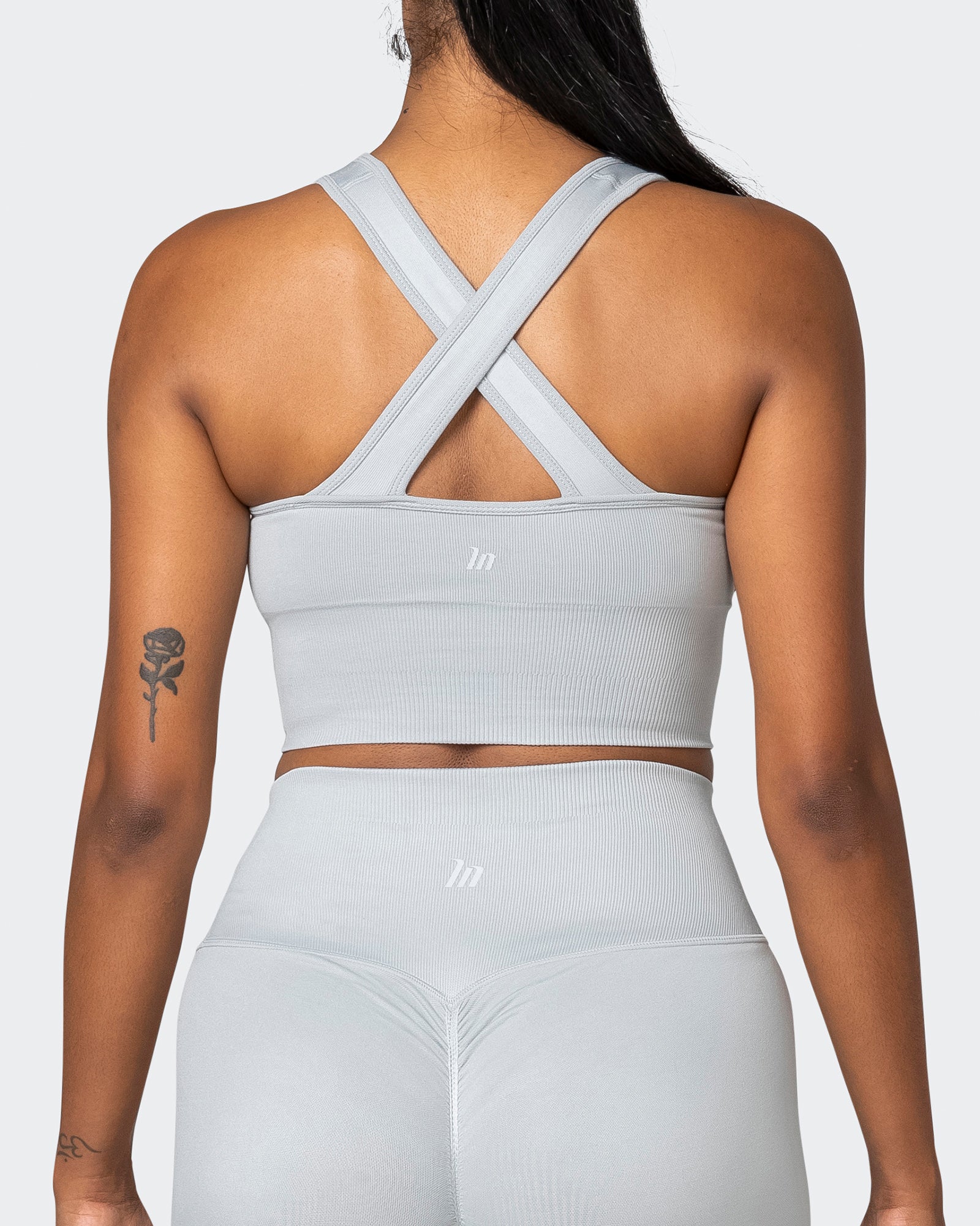 Longline Seamless Bra - Steel-Sports Bras-XS-032230STEEL-XS-MNAPPRL16826-6-Muscle Nation