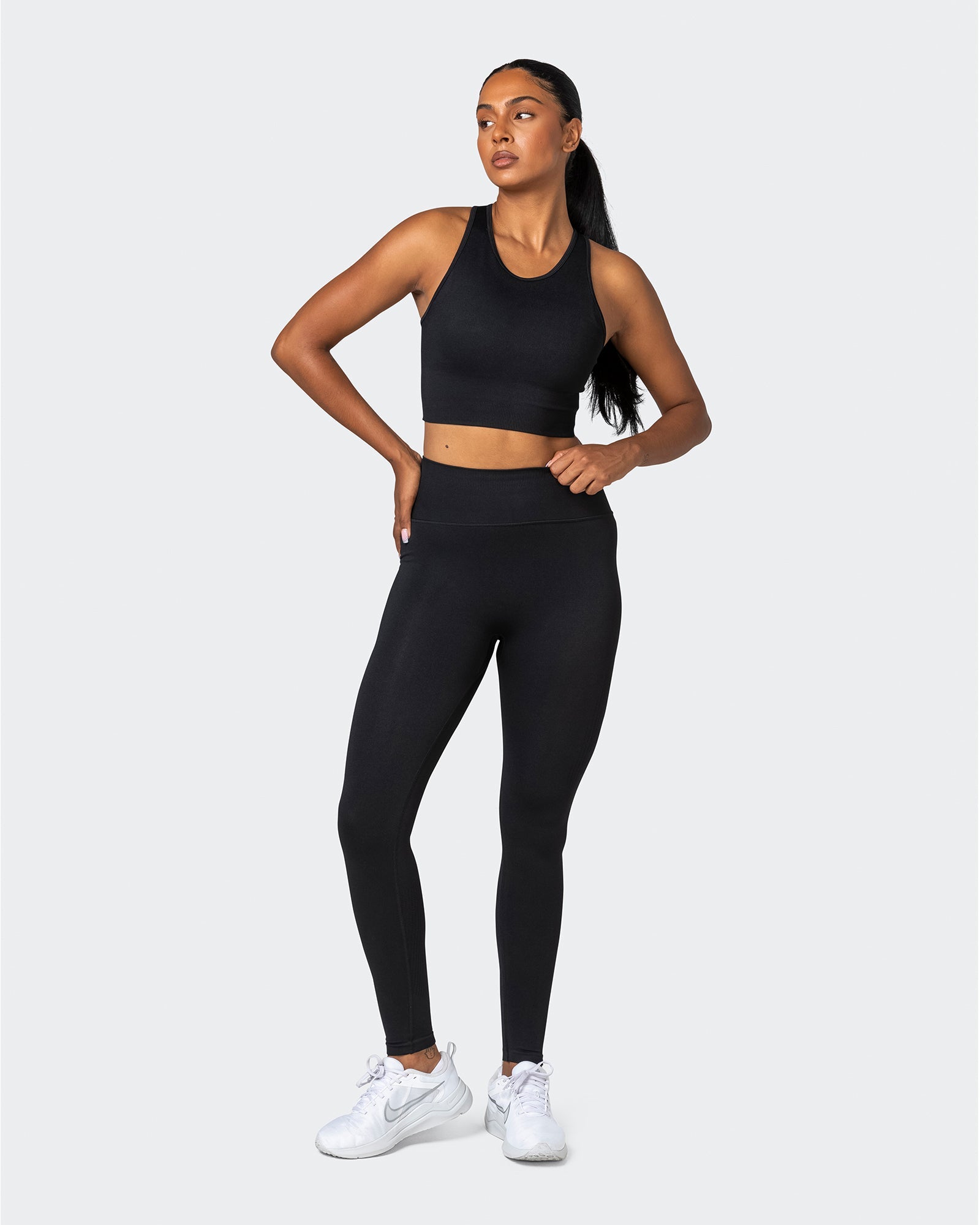 Longline Seamless Bra - Black-Sports Bras-XS-032230BLK-XS-MNAPPRL16820-7-Muscle Nation