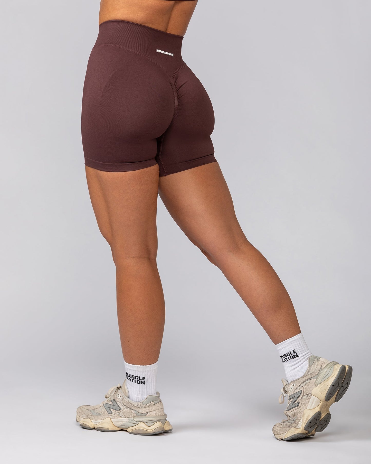 Sculpt Seamless Midway Shorts - Rocky Road-Shorts-XS-032541RKRD-XS-MNAPPRL41521-4-Muscle Nation