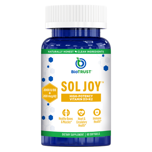 SOL JOY? ĄŞ HIGH-POTENCY VITAMIN D3 + K2 SUPPLEMENT