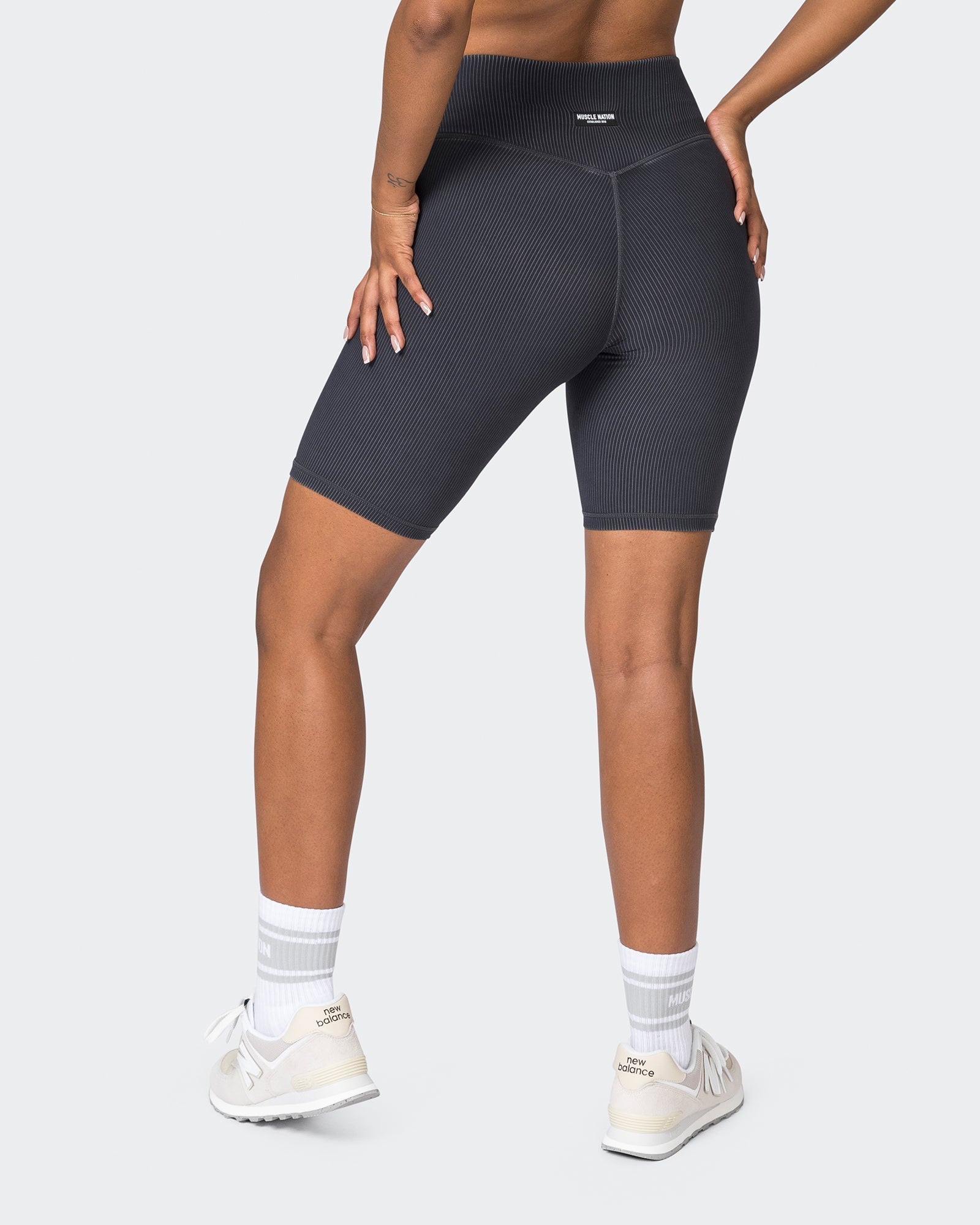 Zero Rise Vintage Rib Referee Length Shorts - Washed Black-Shorts-XXS-072327WSHBLK-XXS-MNAPPRL26009-1-Muscle Nation