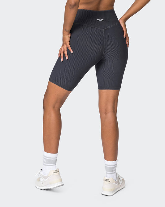 Zero Rise Vintage Rib Referee Length Shorts - Washed Black-Shorts-XXS-072327WSHBLK-XXS-MNAPPRL26009-1-Muscle Nation