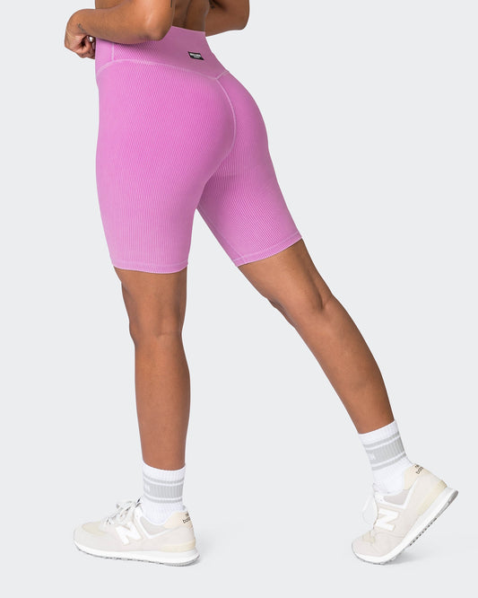 Zero Rise Vintage Rib Referee Length Shorts - Washed Dahlia-Shorts-XXS-072327WSHDHL-XXS-MNAPPRL26036-1-Muscle Nation