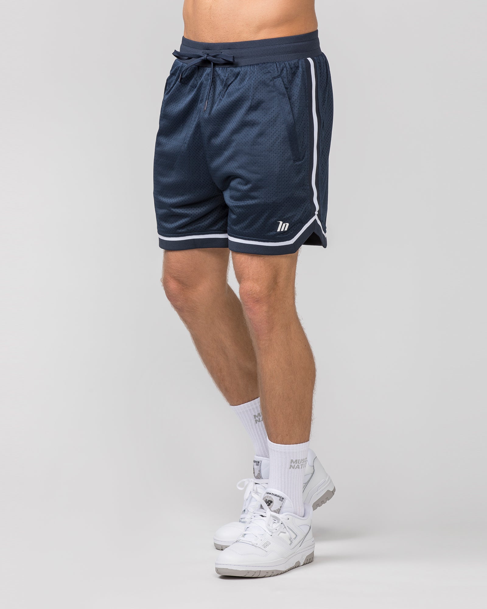 Mens 5" Basketball Shorts - Navy-Shorts-S-042365NAVY-S-MNAPPRL22382-3-Muscle Nation