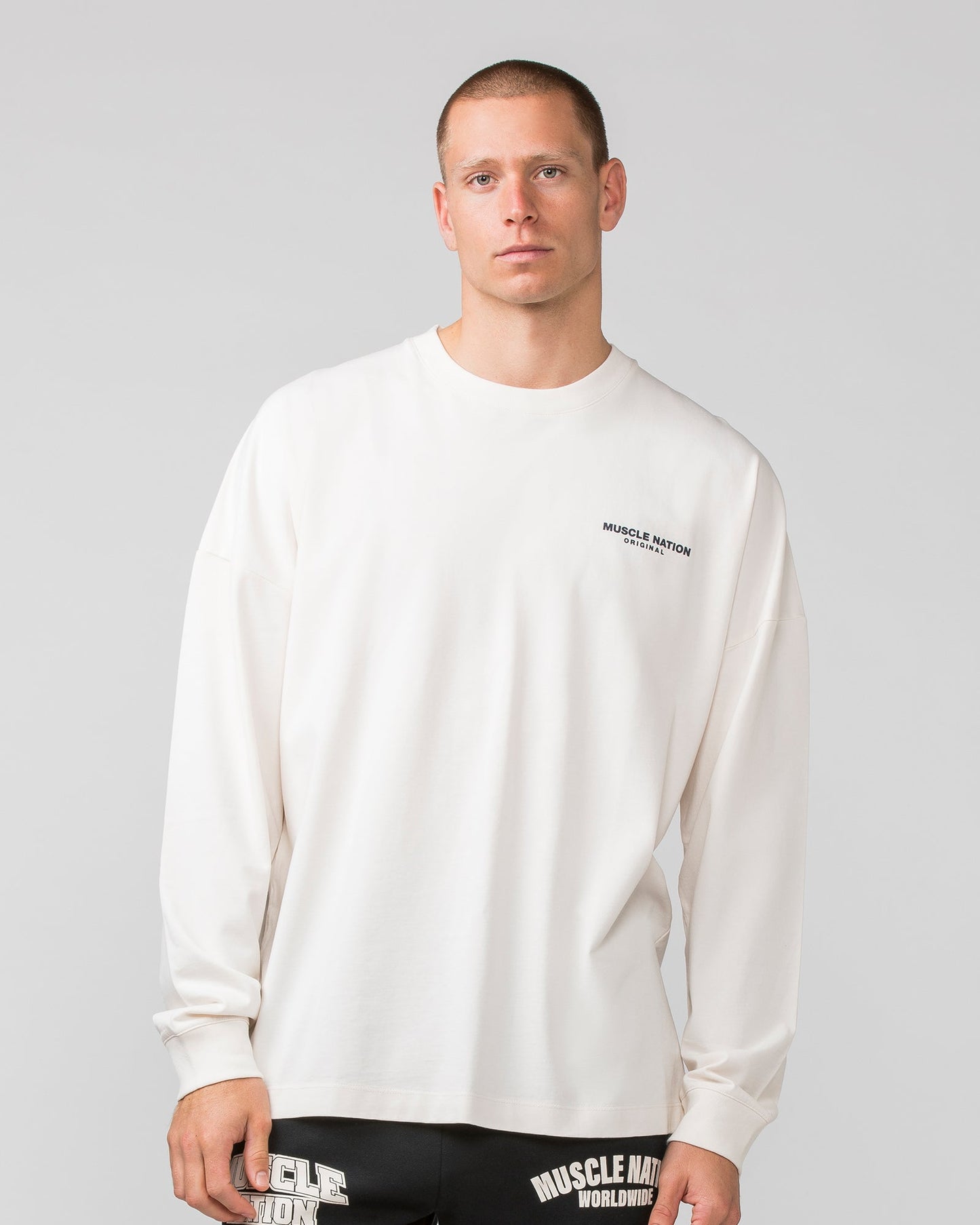 Worldwide Long Sleeve Tee - Travertine-Long Sleeve T-Shirts-S-022443TRAV-S-MNAPPRL30691-2-Muscle Nation