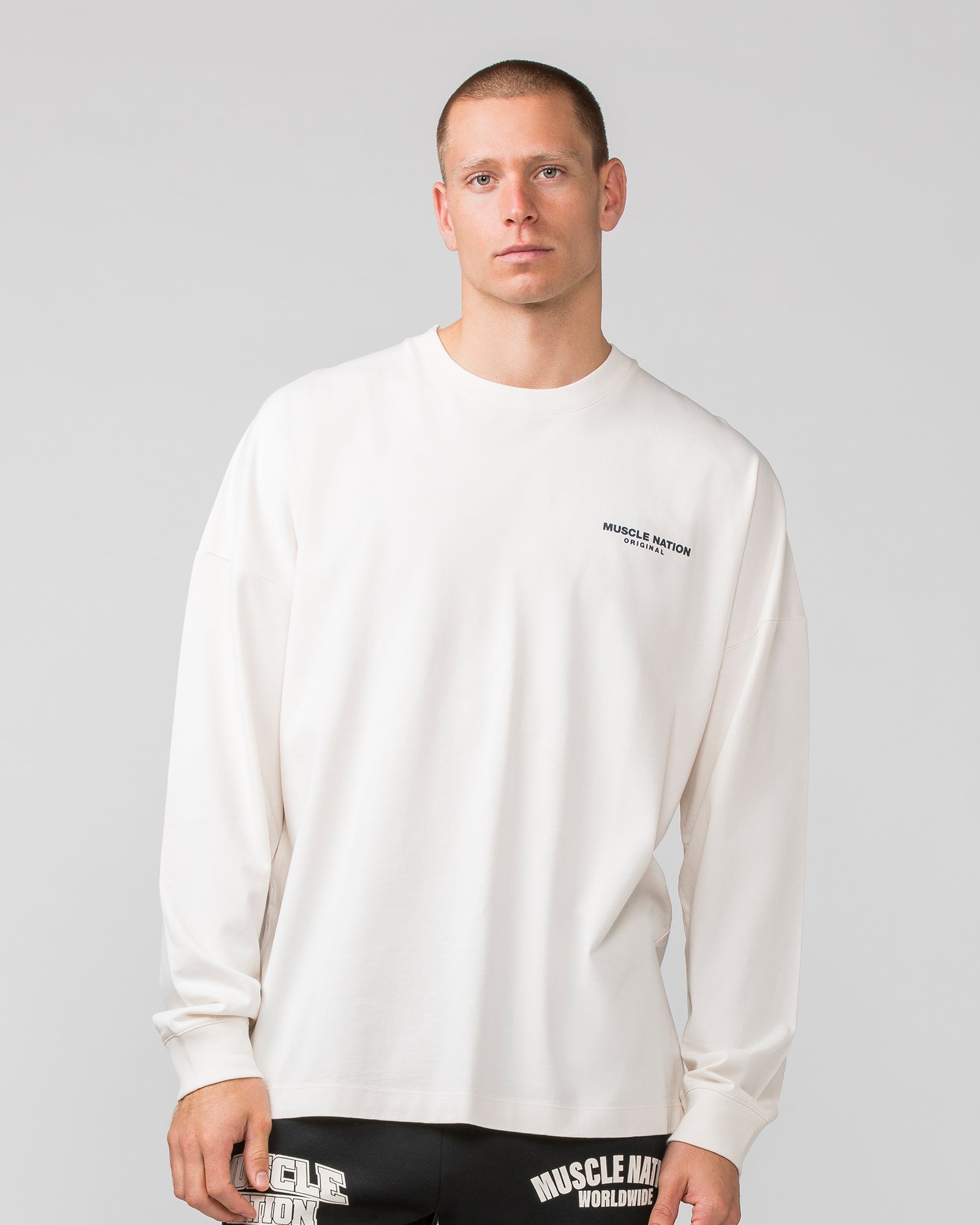 Worldwide Long Sleeve Tee - Travertine-Long Sleeve T-Shirts-S-022443TRAV-S-MNAPPRL30691-2-Muscle Nation