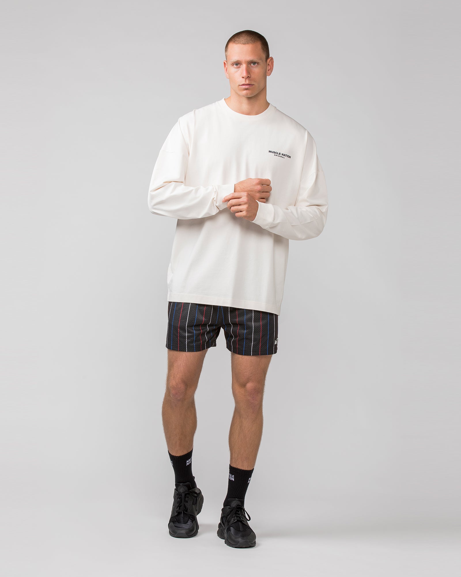 Lay Up 3.5" Shorts - Retro Pinstripe-Shorts-S-112342RTROPIN-S-MNAPPRL30726-6-Muscle Nation