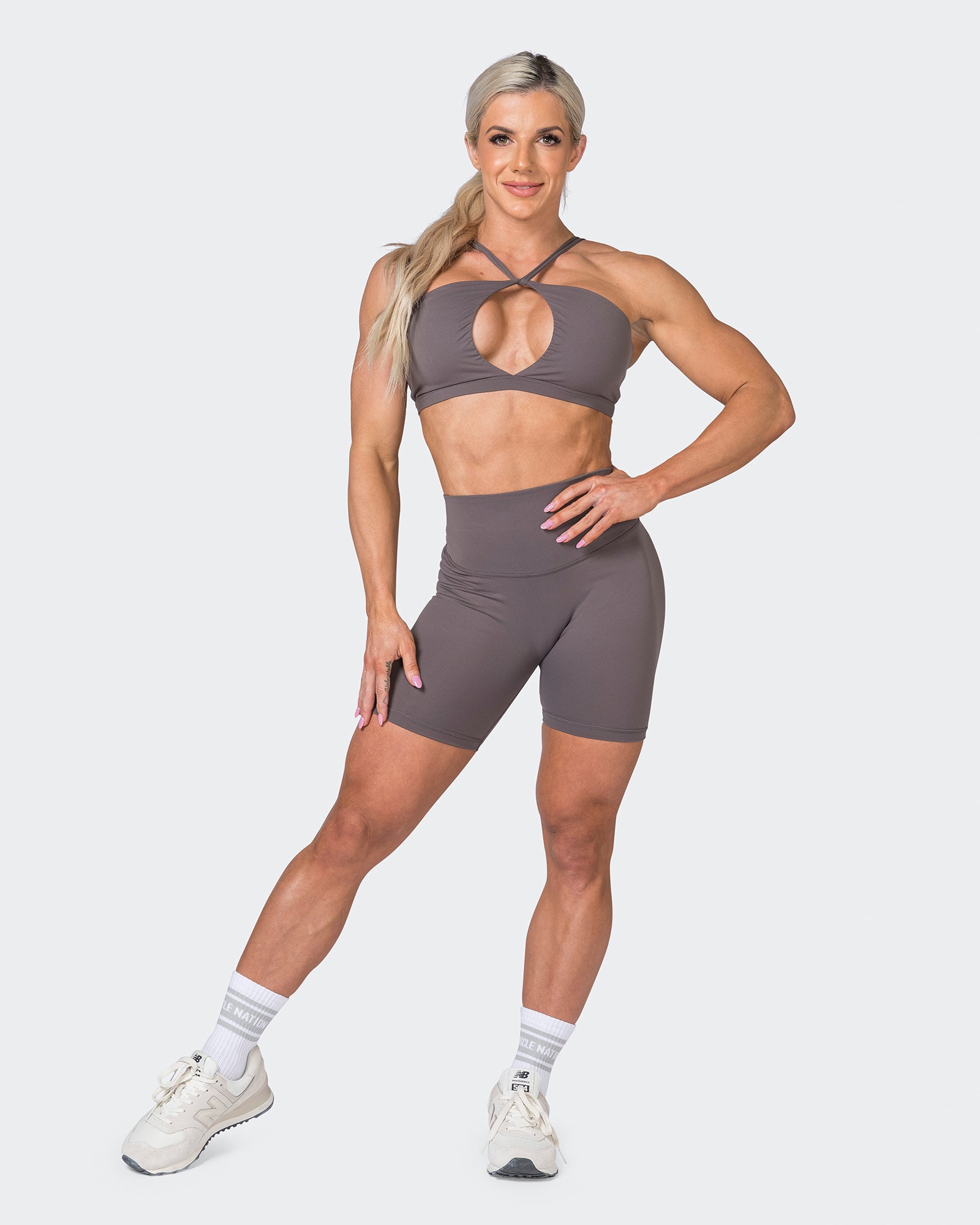 Ultra Signature Bike Shorts - Peppercorn-Shorts-XXS-052305PPCRN-XXS-MNAPPRL24612-7-Muscle Nation