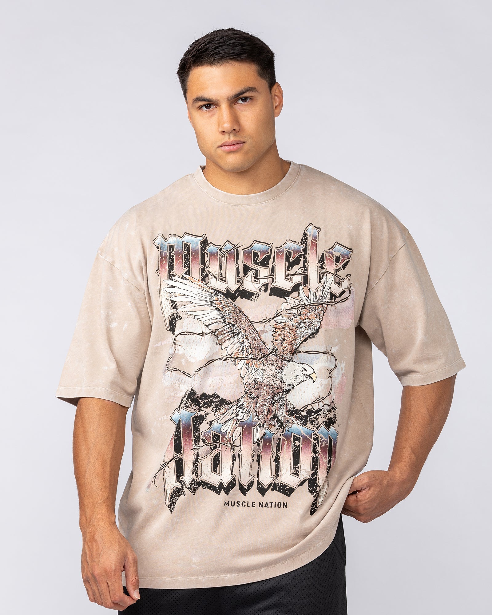 Take Flight Vintage Oversized Tee - Washed Beige-T-Shirts-XS-082535WBE-XS-MNAPPRL44001-2-Muscle Nation