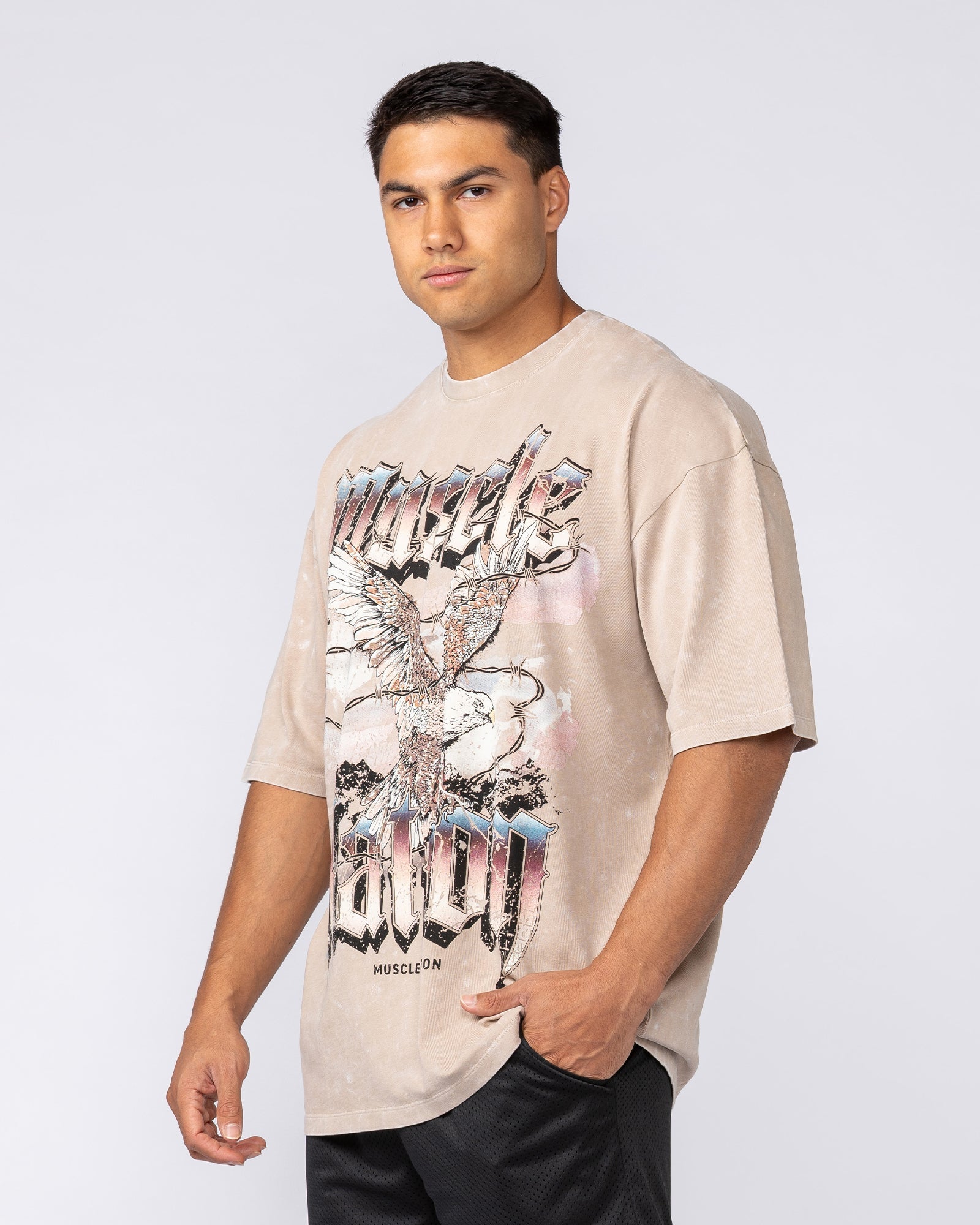 Take Flight Vintage Oversized Tee - Washed Beige-T-Shirts-XS-082535WBE-XS-MNAPPRL44001-3-Muscle Nation