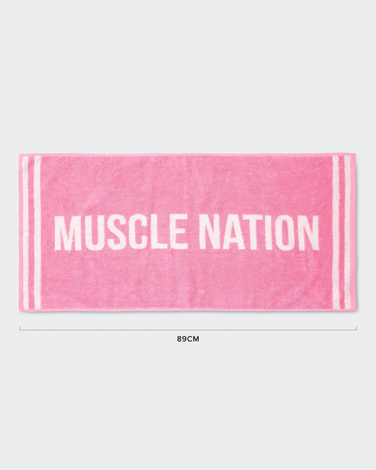 Sweat Towel - Hollywood Pink/ White-Accessories-Hollywood Pink/ White-ACC1124143HWPKWHT-ONE-MNAPPRL32742-1-Muscle Nation