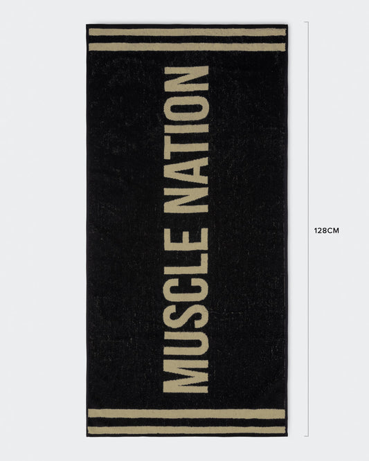 Gym Towel - Black / Stone-Accessories-Black / Stone-ACC022565BLKST-ONE-MNAPPRL42432-1-Muscle Nation