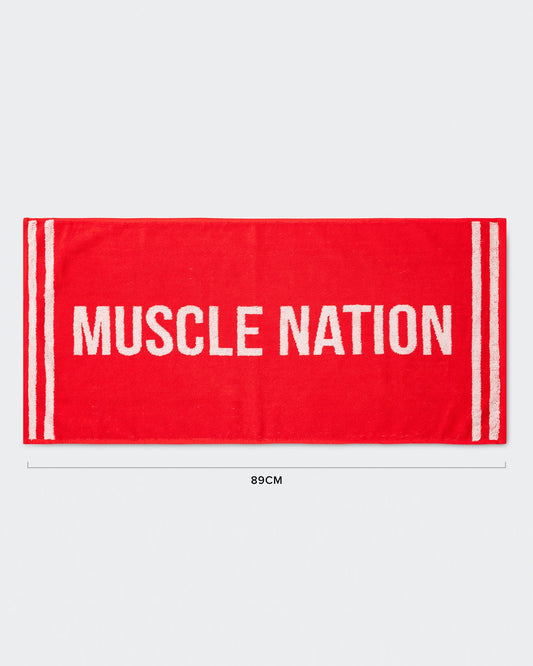Sweat Towel - Chilli/ White-Accessories-Chilli/ White-ACC1124143CHLWHT-ONE-MNAPPRL32741-1-Muscle Nation