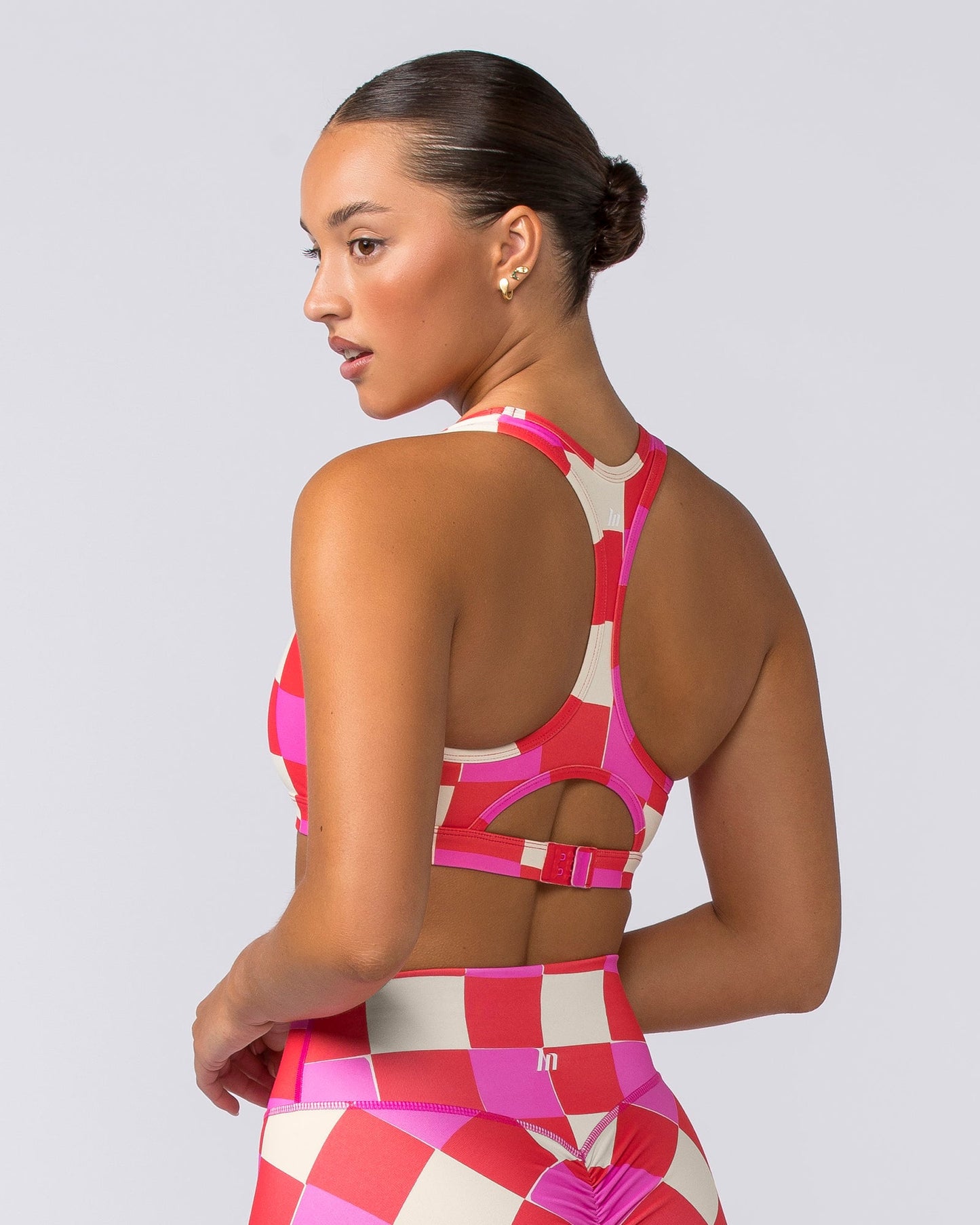 Drew Bra - Abstract Check Print-Sports Bras-XXS-112323ABSTCHECK-XXS-MNAPPRL31160-4-Muscle Nation