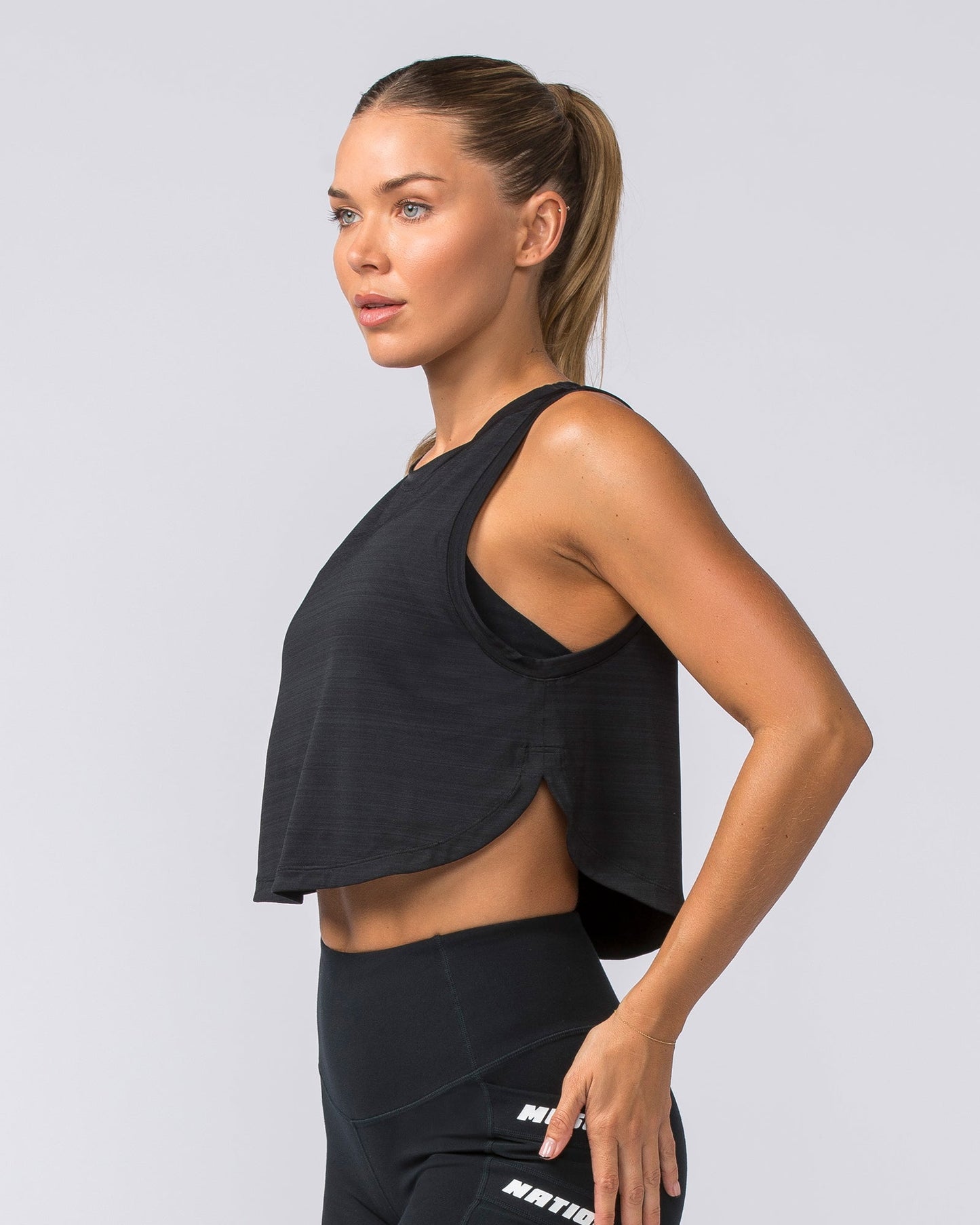 Ignite Cropped Training Tank - Black-Singlets & Tanks-XXS-112379BLK-XXS-MNAPPRL28001-3-Muscle Nation