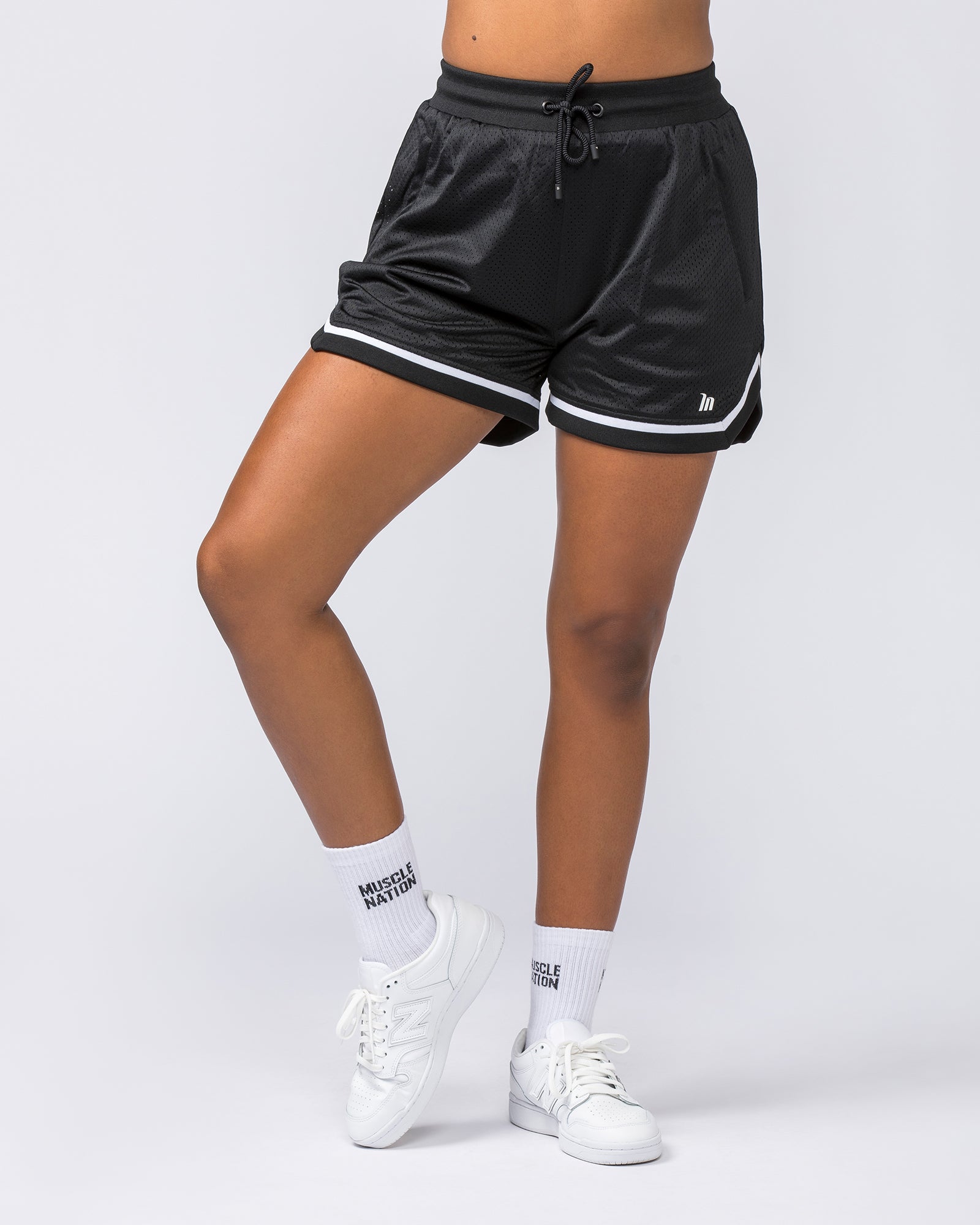 Womens 4" Basketball Shorts - Black-Shorts-XXS-112229BLK-XXS-MNAPPRL19315-1-Muscle Nation