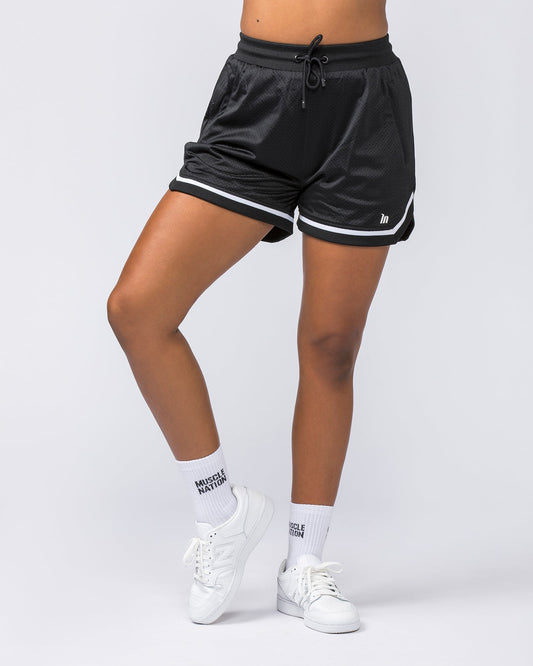 Womens 4" Basketball Shorts - Black-Shorts-XXS-112229BLK-XXS-MNAPPRL19315-1-Muscle Nation