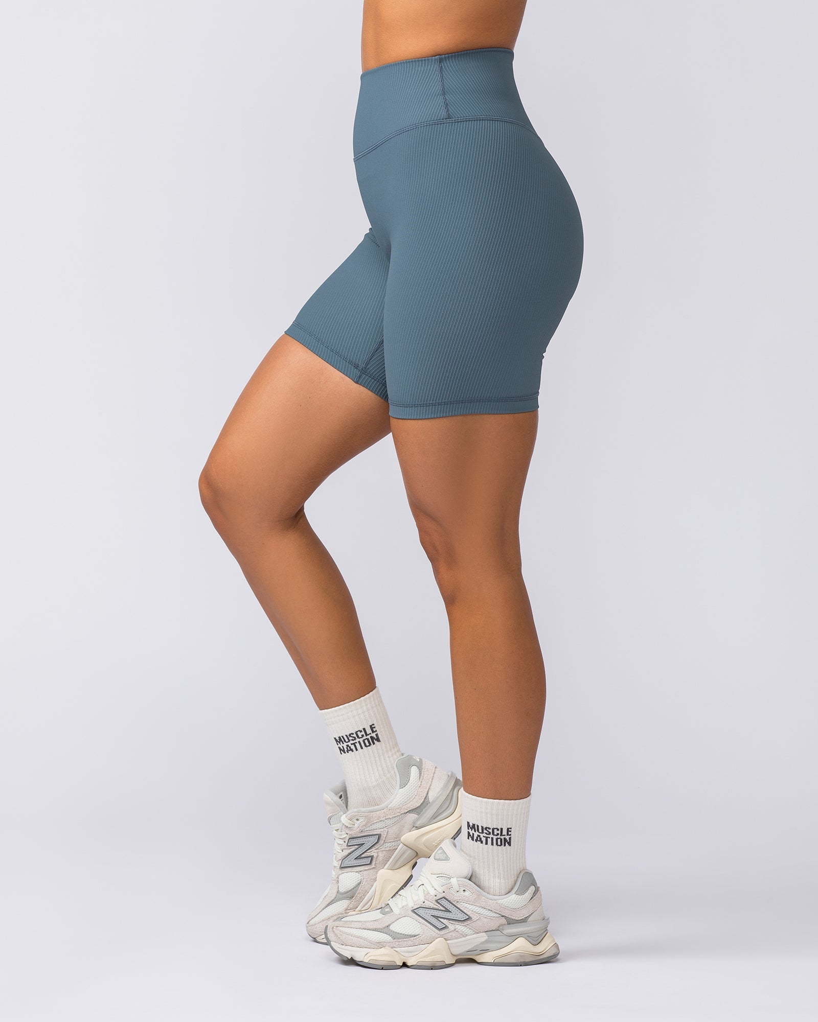 Zero Rise Rib Bike Shorts - Tidepool-Shorts-XXS-112375TIDEPOOL-XXS-MNAPPRL27848-4-Muscle Nation