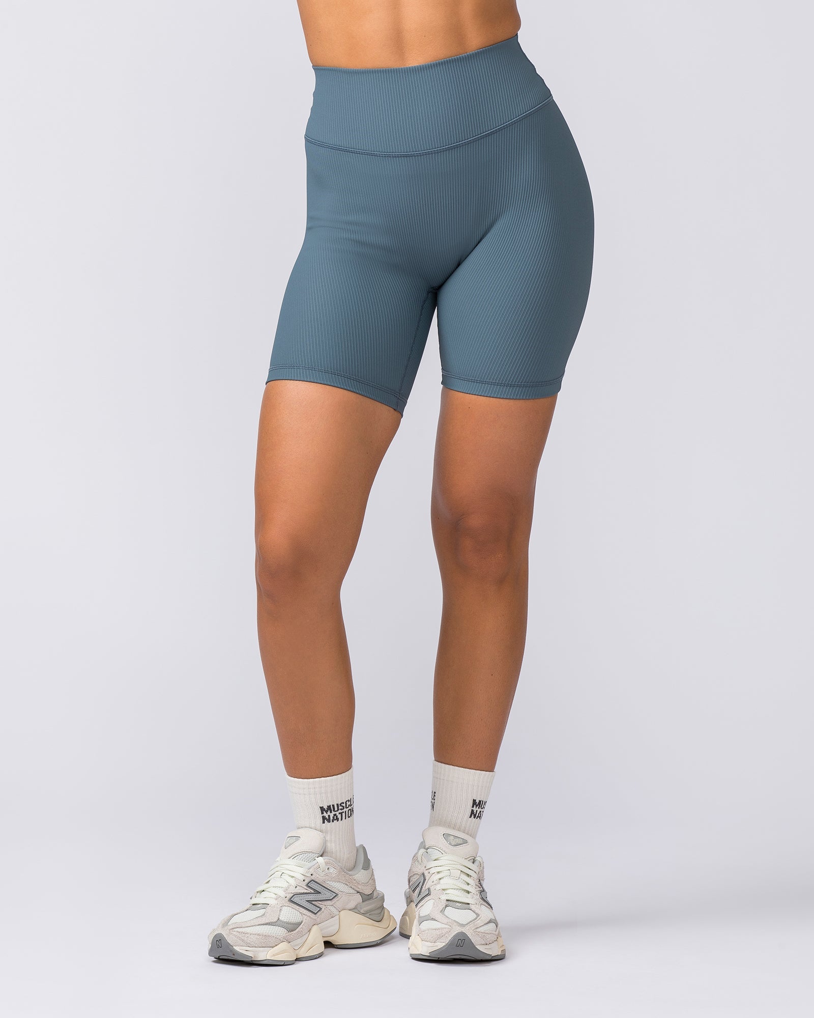 Zero Rise Rib Bike Shorts - Tidepool-Shorts-XXS-112375TIDEPOOL-XXS-MNAPPRL27848-2-Muscle Nation
