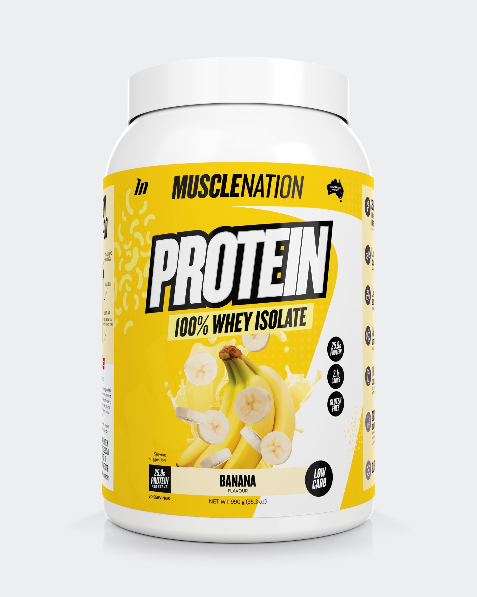 WHEY Protein Isolate - Banana - 30 serves-Whey Protein Powders-MNSUPPS0065-9359054001350-1-Muscle Nation