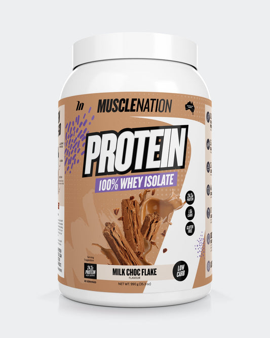 WHEY Protein Isolate - Milk Choc Flake - 30 serves-Whey Protein Powders-MNSUPPS0014-9359054001312-1-Muscle Nation