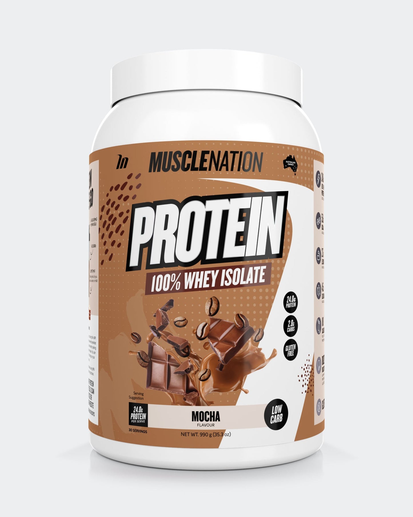 WHEY Protein Isolate - Mocha - 30 serves-Whey Protein Powders-MNSUPPS0326-9359054001466-1-Muscle Nation
