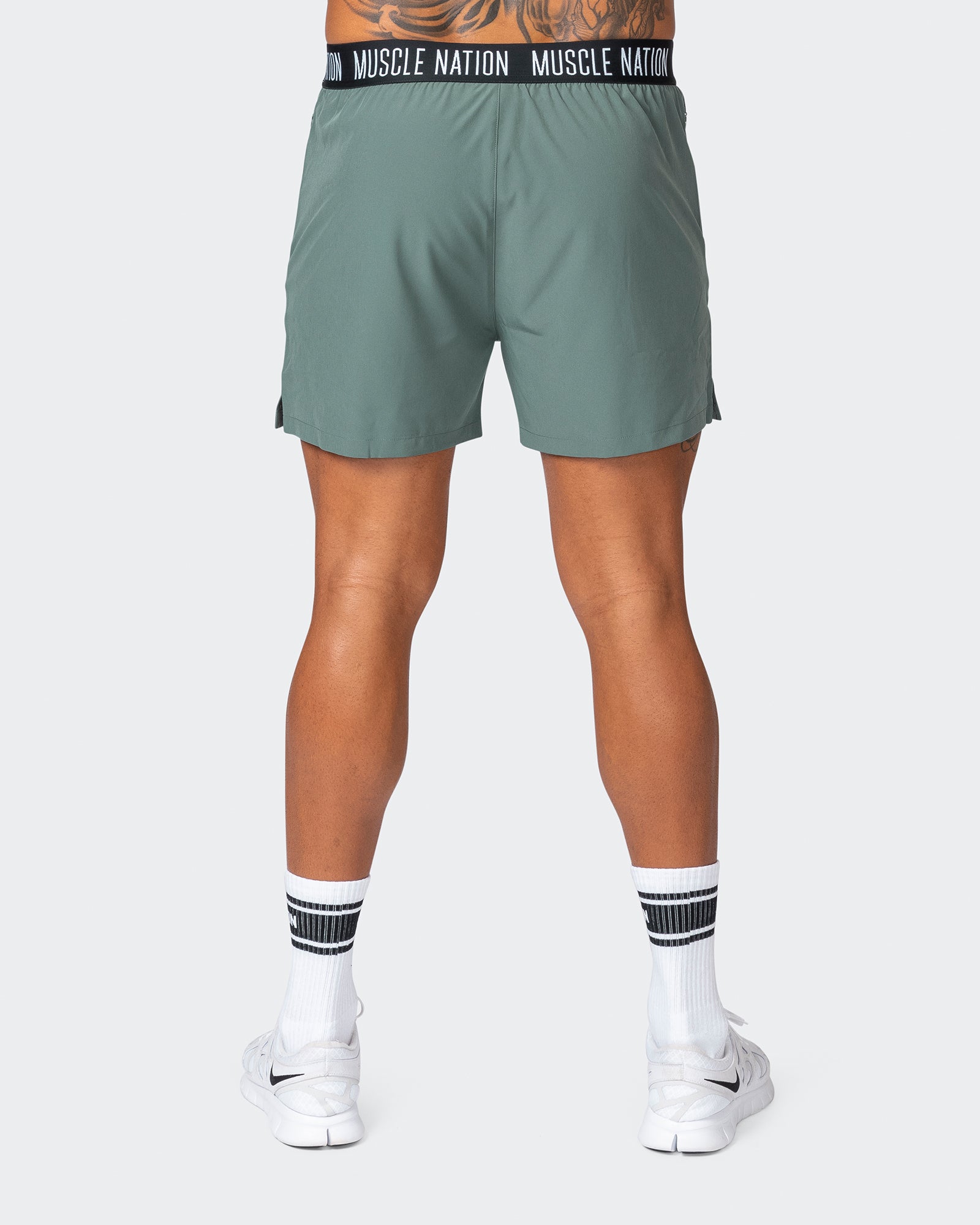 Level Up Training 4" Shorts - Olive Smoke-Shorts-S-032309OLVSMK-S-MNAPPRL21553-7-Muscle Nation