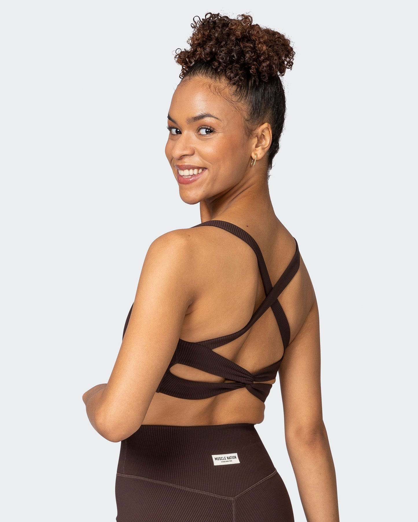 Twist Rib Bra - Cocoa-Sports Bras-XS-042303COCOA-XS-MNAPPRL23281-7-Muscle Nation