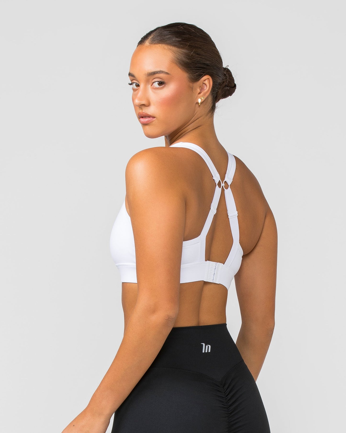 Brace Yourself Bra - White-Sports Bras-XS-112253WHT-XS-MNAPPRL20095-3-Muscle Nation