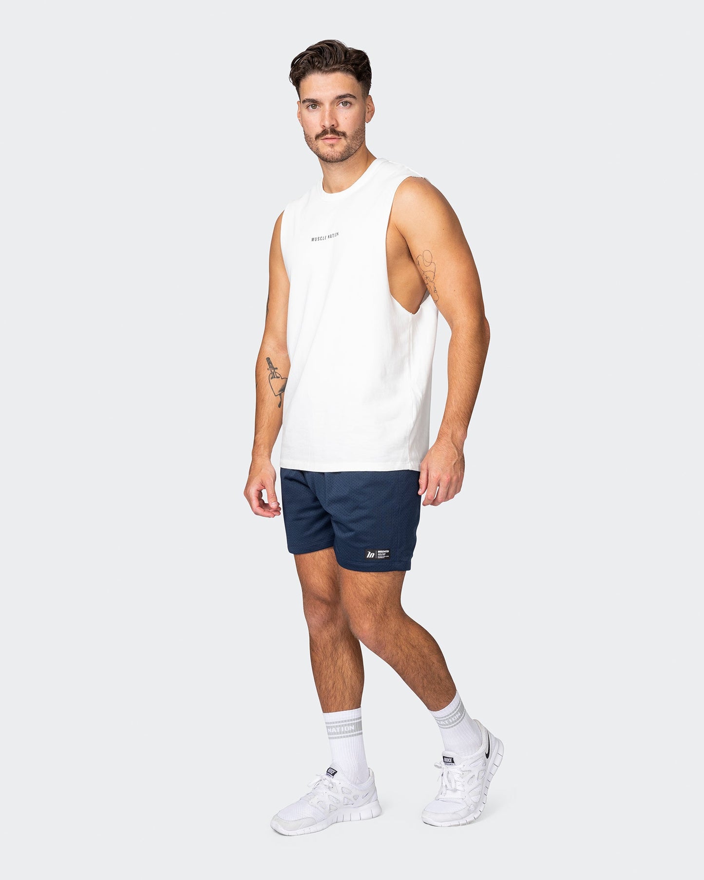 Ease Drop Arm Heavy Vintage Tank - Washed Vanilla-Singlets & Tanks-S-042356WSHVANI-S-MNAPPRL22200-7-Muscle Nation