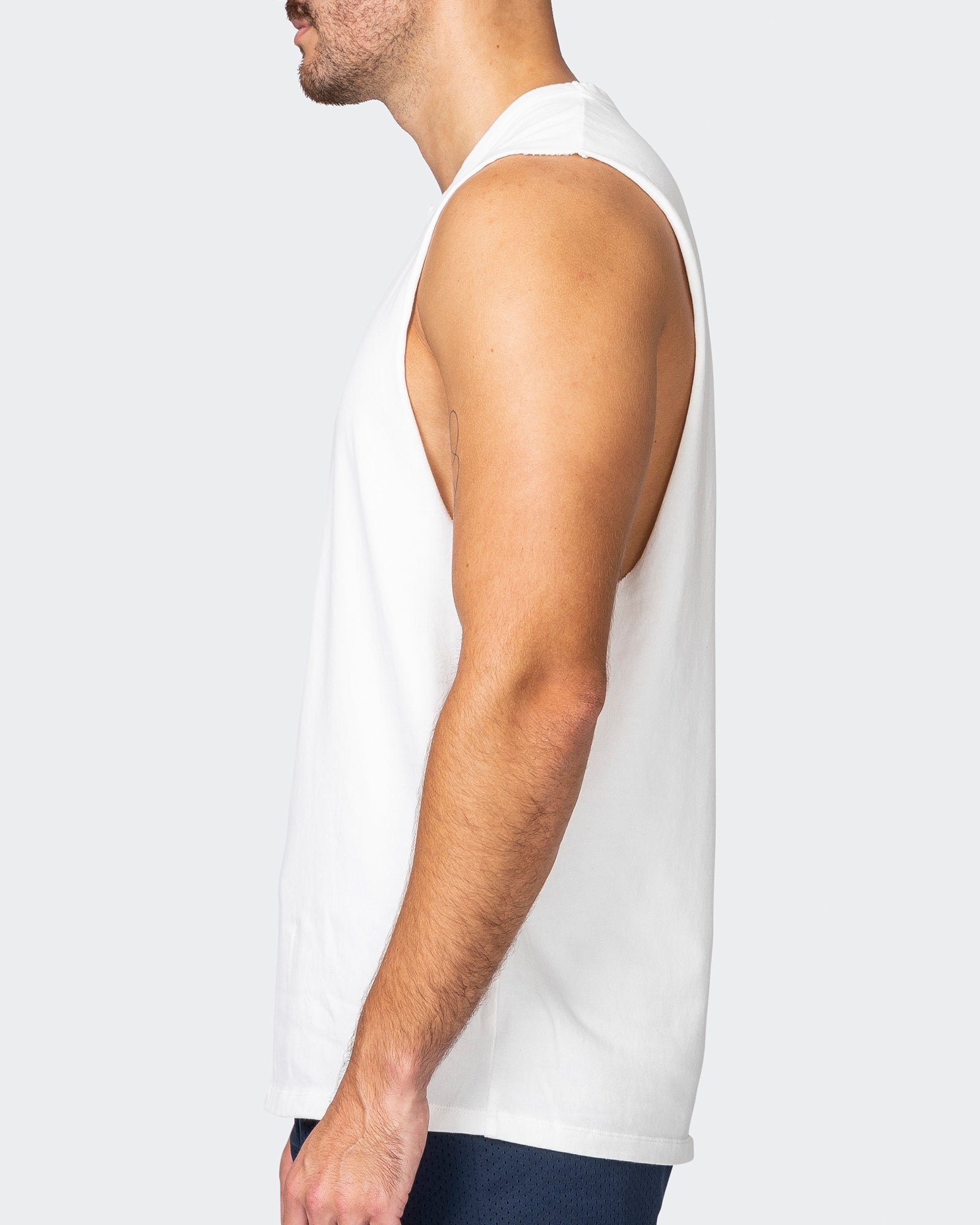 Ease Drop Arm Heavy Vintage Tank - Washed Vanilla-Singlets & Tanks-S-042356WSHVANI-S-MNAPPRL22200-4-Muscle Nation