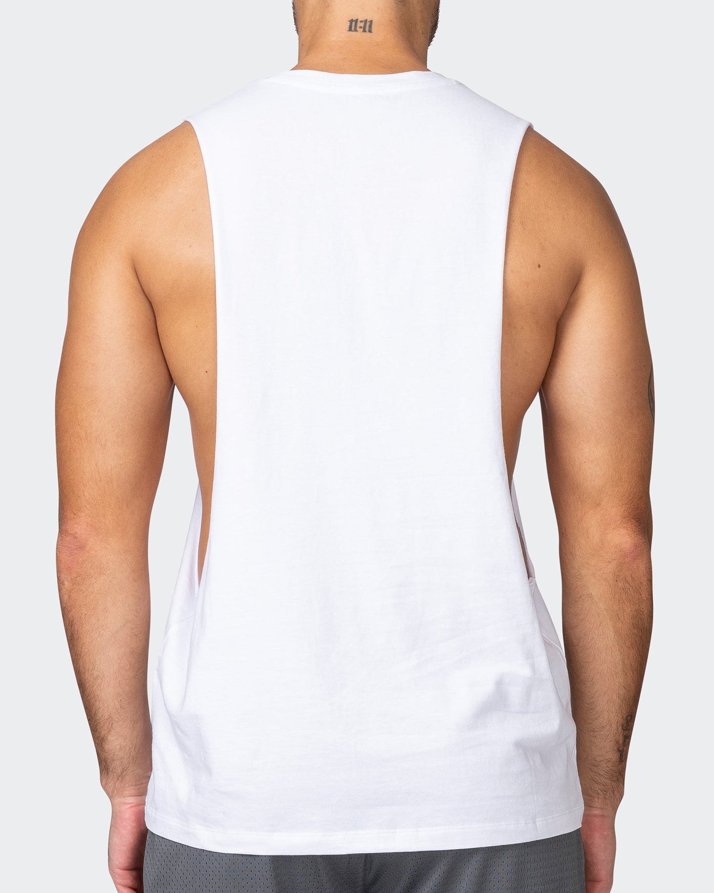 Ultra Drop Arm Tank - White-Singlets & Tanks-S-042357WHT-S-MNAPPRL22207-6-Muscle Nation