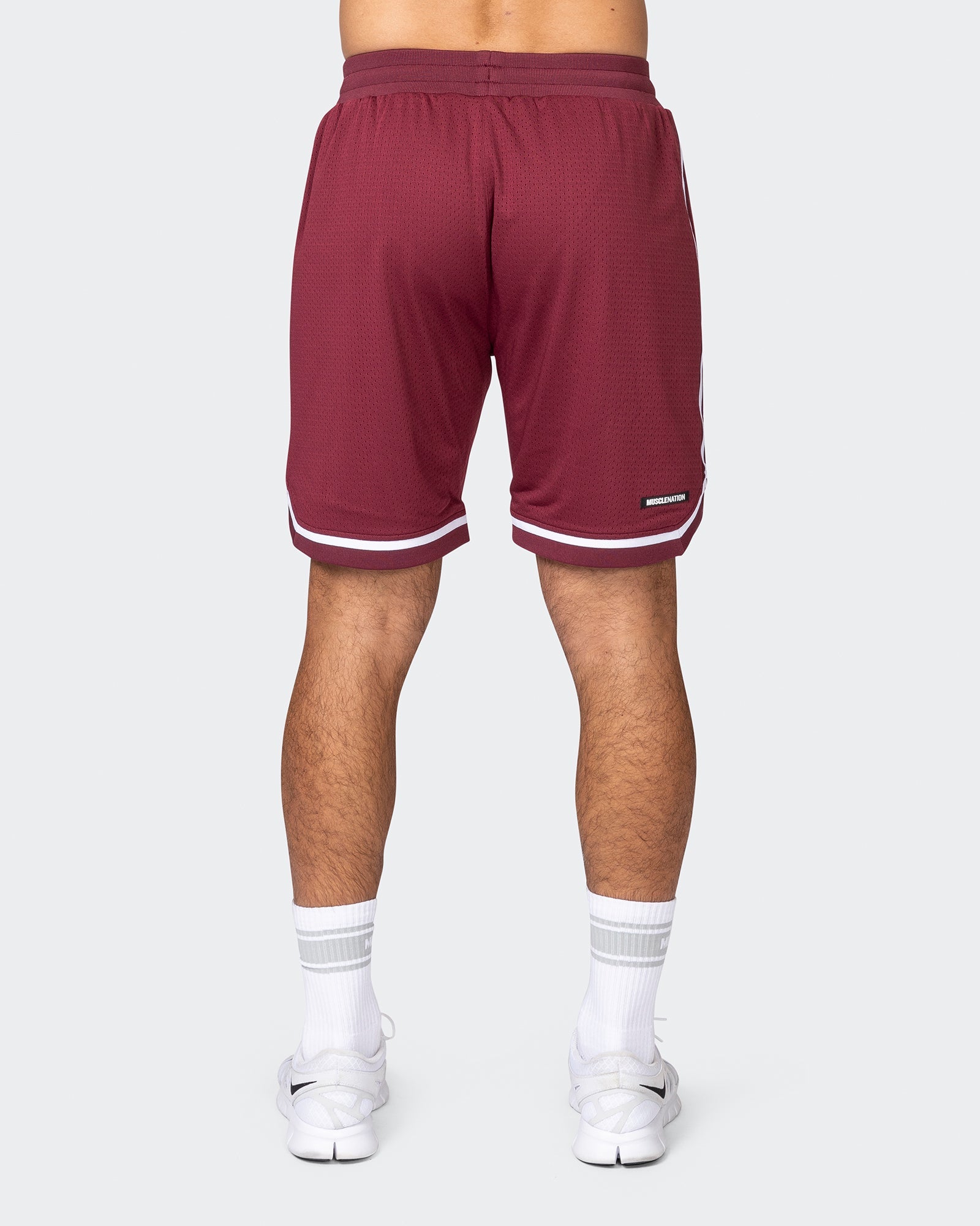 Mens 8" Basketball Shorts - Wine-Shorts-S-042366WINE-S-MNAPPRL22410-6-Muscle Nation