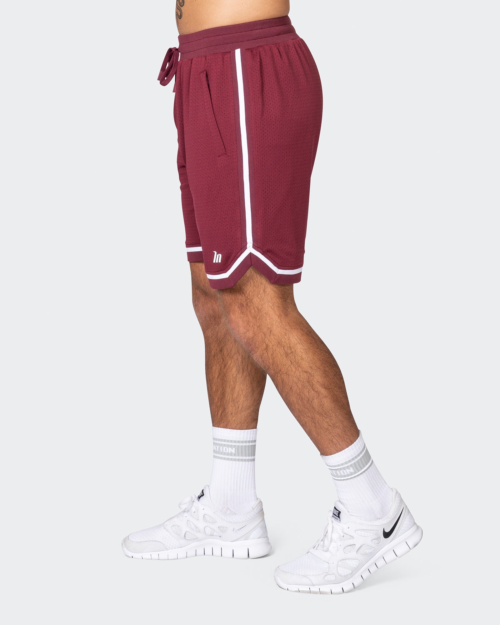 Mens 8" Basketball Shorts - Wine-Shorts-S-042366WINE-S-MNAPPRL22410-4-Muscle Nation