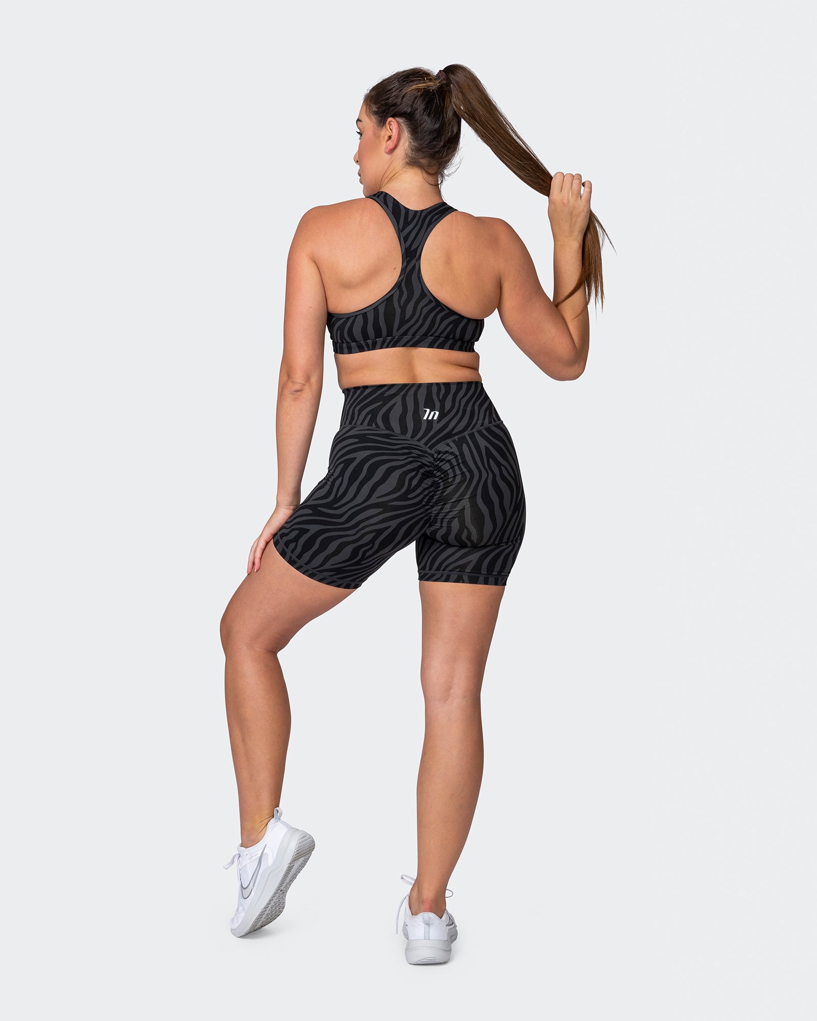 Flex Bra - Monochrome Zebra Print-Sports Bras-XS-042369MCHZEBPR-XS-MNAPPRL22590-7-Muscle Nation