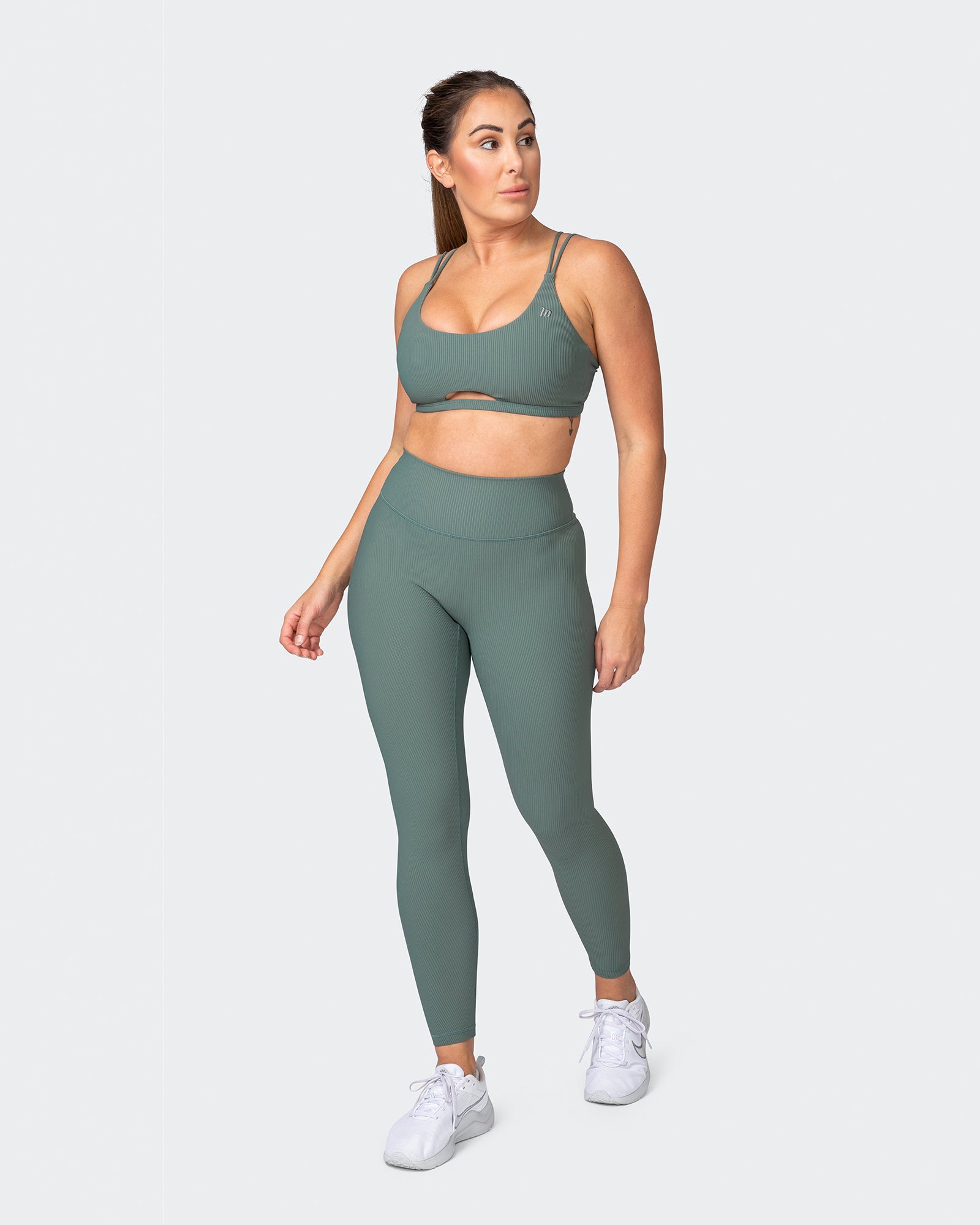 All Day Rib Bralette - Olive Smoke-Bralettes-XS-042381OLVSMK-XS-MNAPPRL23016-7-Muscle Nation