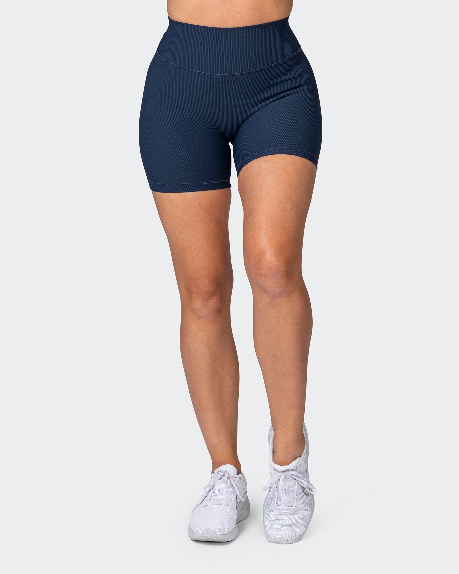Zero Rise Rib Midway Shorts - Navy-Shorts-XXS-042382NAVY-XXS-MNAPPRL23040-2-Muscle Nation