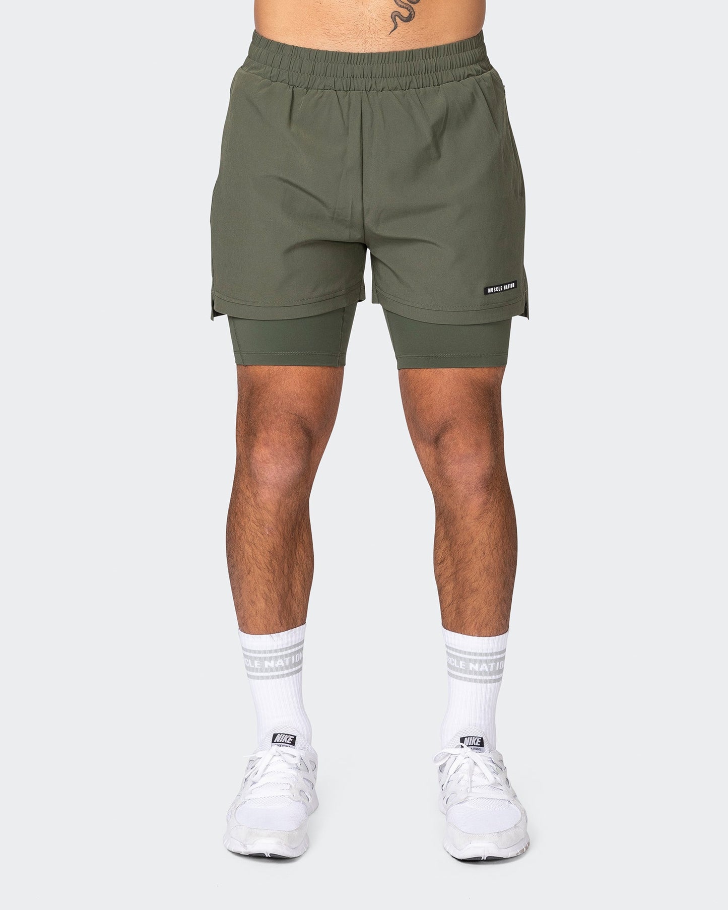 Vigour Training 3" Shorts - Dark Khaki-Shorts-S-042363DKHAKI-S-MNAPPRL22340-3-Muscle Nation