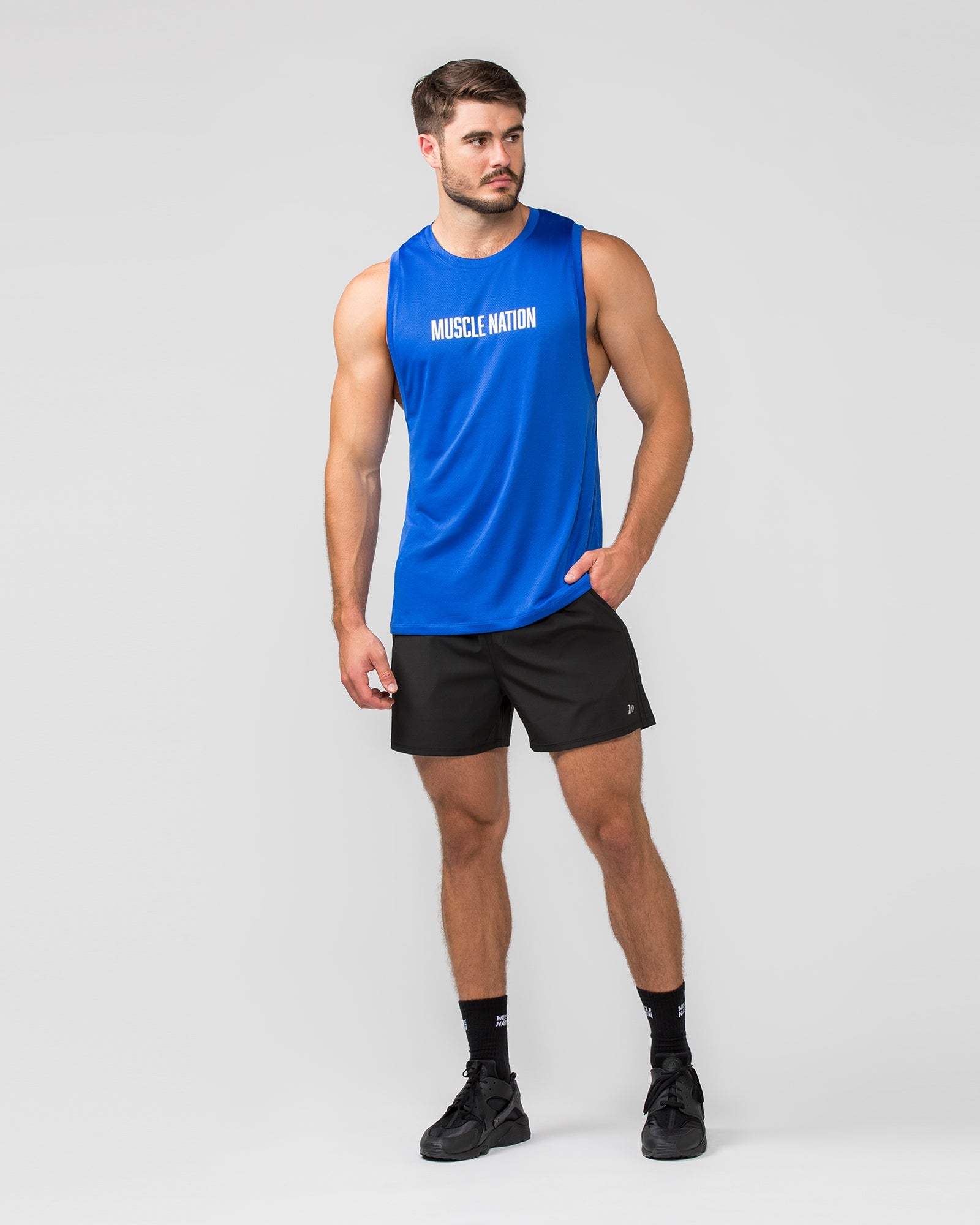 Burly Training Tank - Bondi Blue-Singlets & Tanks-S-012409BONDIBLU-S-MNAPPRL29156-6-Muscle Nation