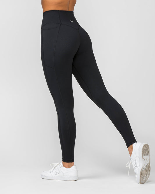 Agility Pocket Ankle Length Leggings - Black-Leggings-XXS-012405BLK-XXS-MNAPPRL29337-1-Muscle Nation