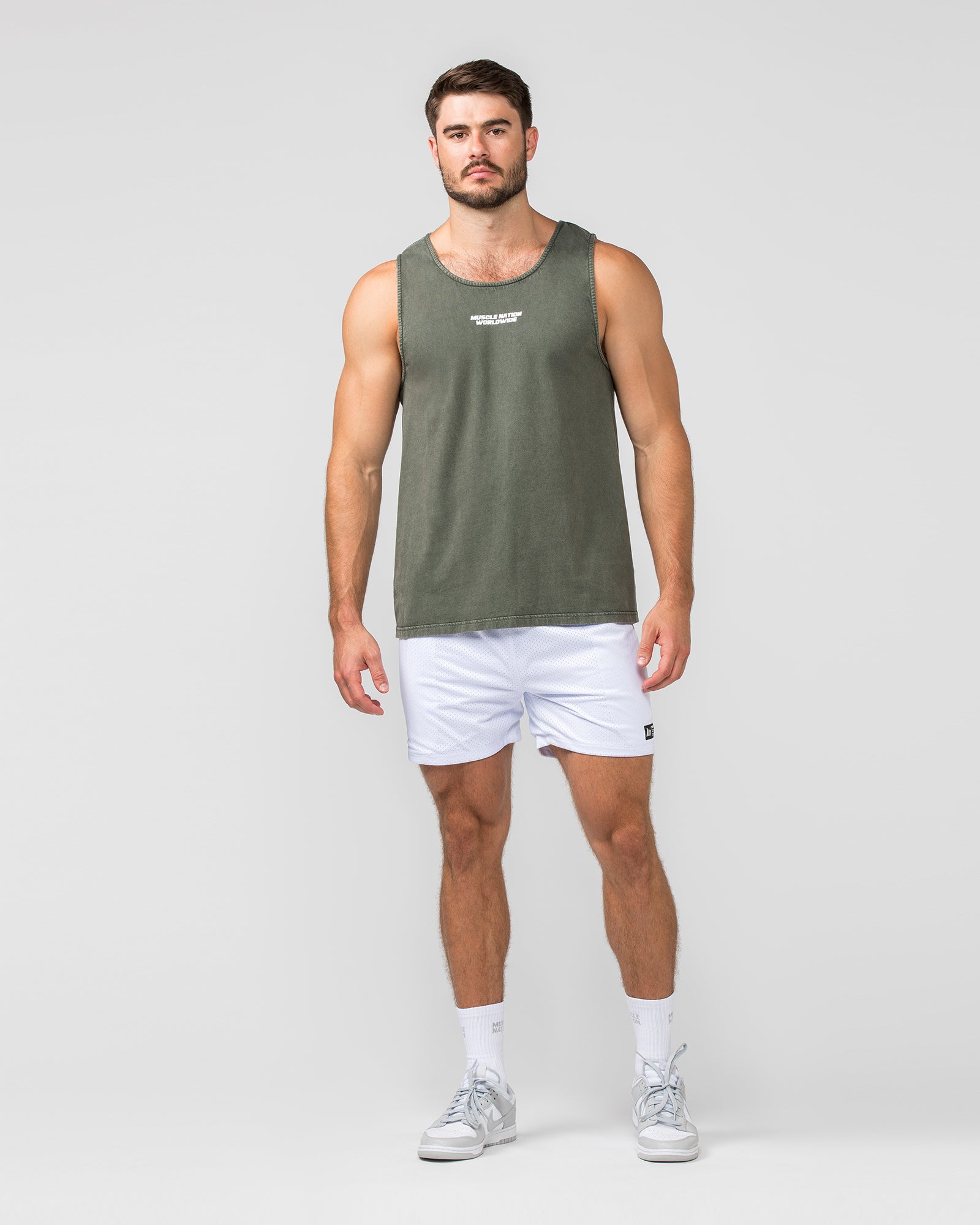 H-Back Represent Tank - Washed Dark Khaki-Singlets & Tanks-S-012408WHDRKH-S-MNAPPRL29287-6-Muscle Nation