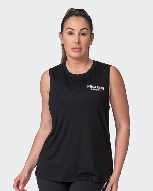 Worldwide Drop Arm Tank - Black-Singlets & Tanks-XXS-042332BLK-XXS-MNAPPRL23869-1-Muscle Nation