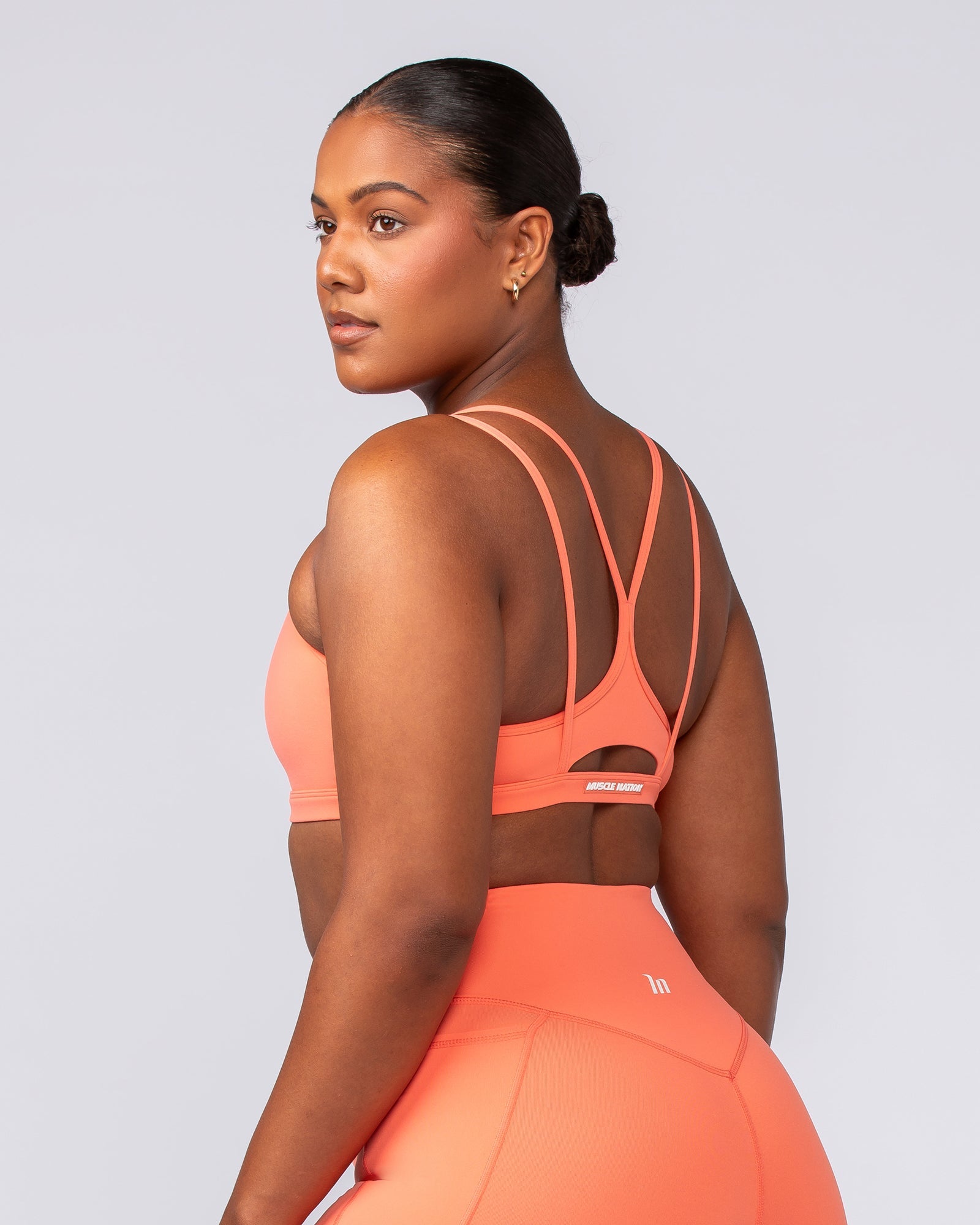 Pace It Bra - Hot Coral-Sports Bras-XXS-092402HTCORL-XXS-MNAPPRL40185-3-Muscle Nation