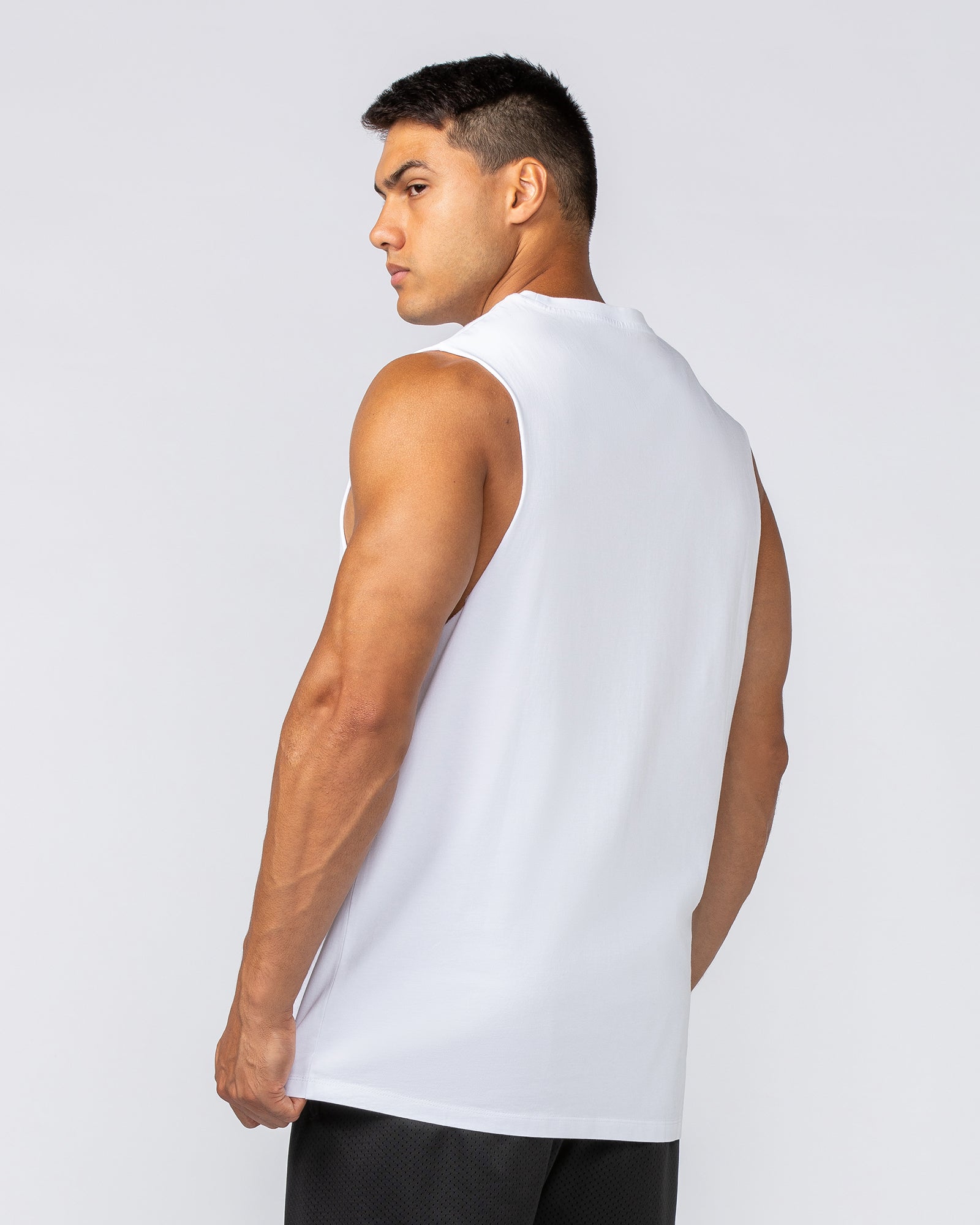Throwback Training Tank - White-Singlets & Tanks-S-092413WHT-S-MNAPPRL40052-3-Muscle Nation