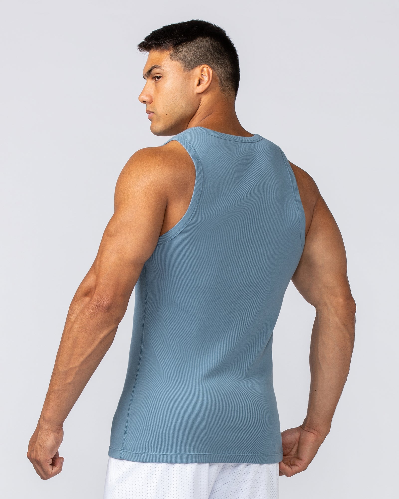 Rib Fitted Training Tank - Pale Thunder-Singlets & Tanks-S-092412PLTHNDR-S-MNAPPRL40045-3-Muscle Nation
