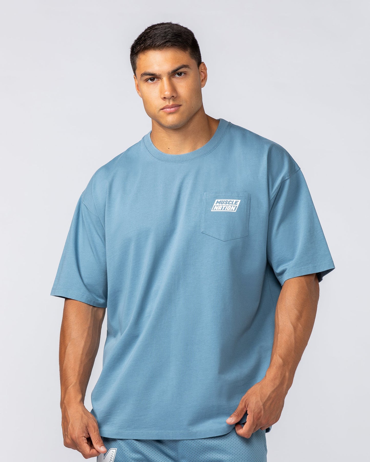 Oversized Pocket Pump Cover - Pale Thunder-T-Shirts-XS-092414PLTHNDR-XS-MNAPPRL40089-1-Muscle Nation